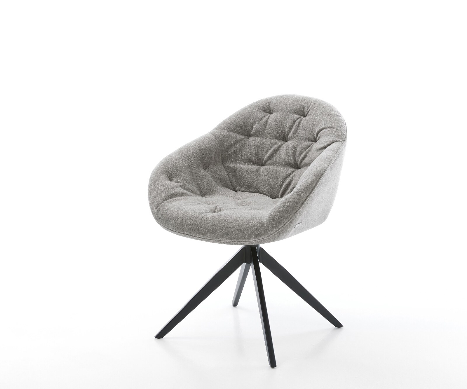 Draaistoel Gaio-Flex zachte stof met structuur grijs kruisframe breed zwart 360° draaibaar rocker-functie