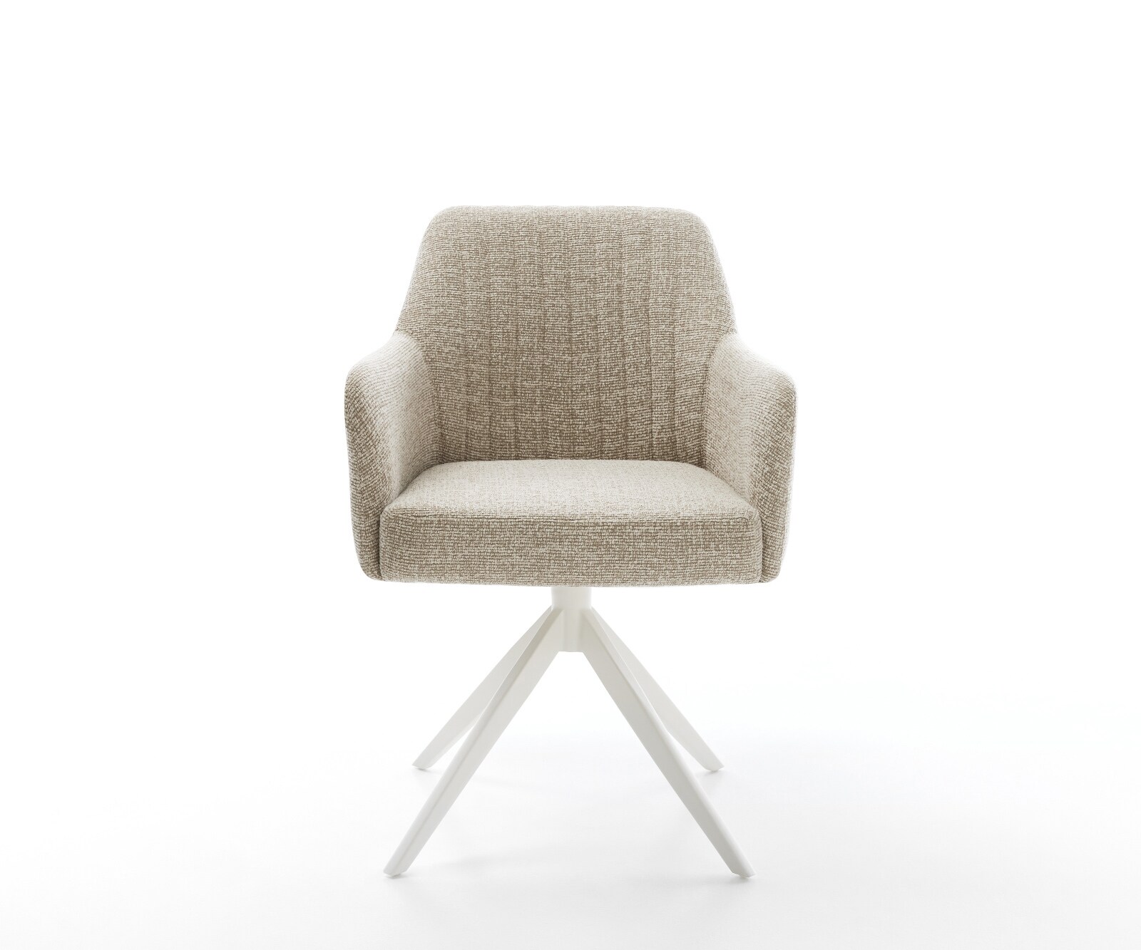 Draaistoel Greg-Flex geweven stof beige kruisframe breed wit 360° draaibaar rocker-functie pocketveer kern 2