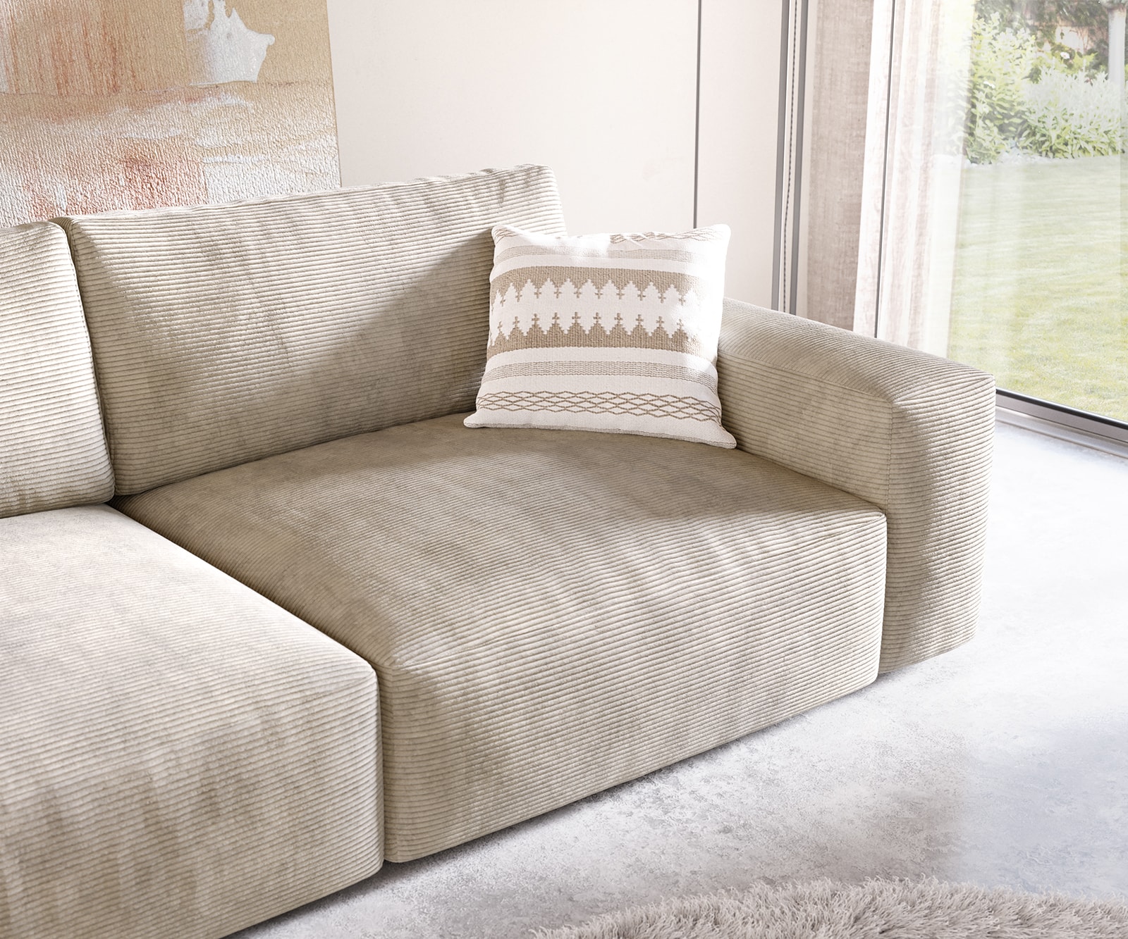 Big-sofa Lanzo XL 270x130 cm corduroy beige 5 Big-sofa Lanzo XL 270x130 cm corduroy beige 5