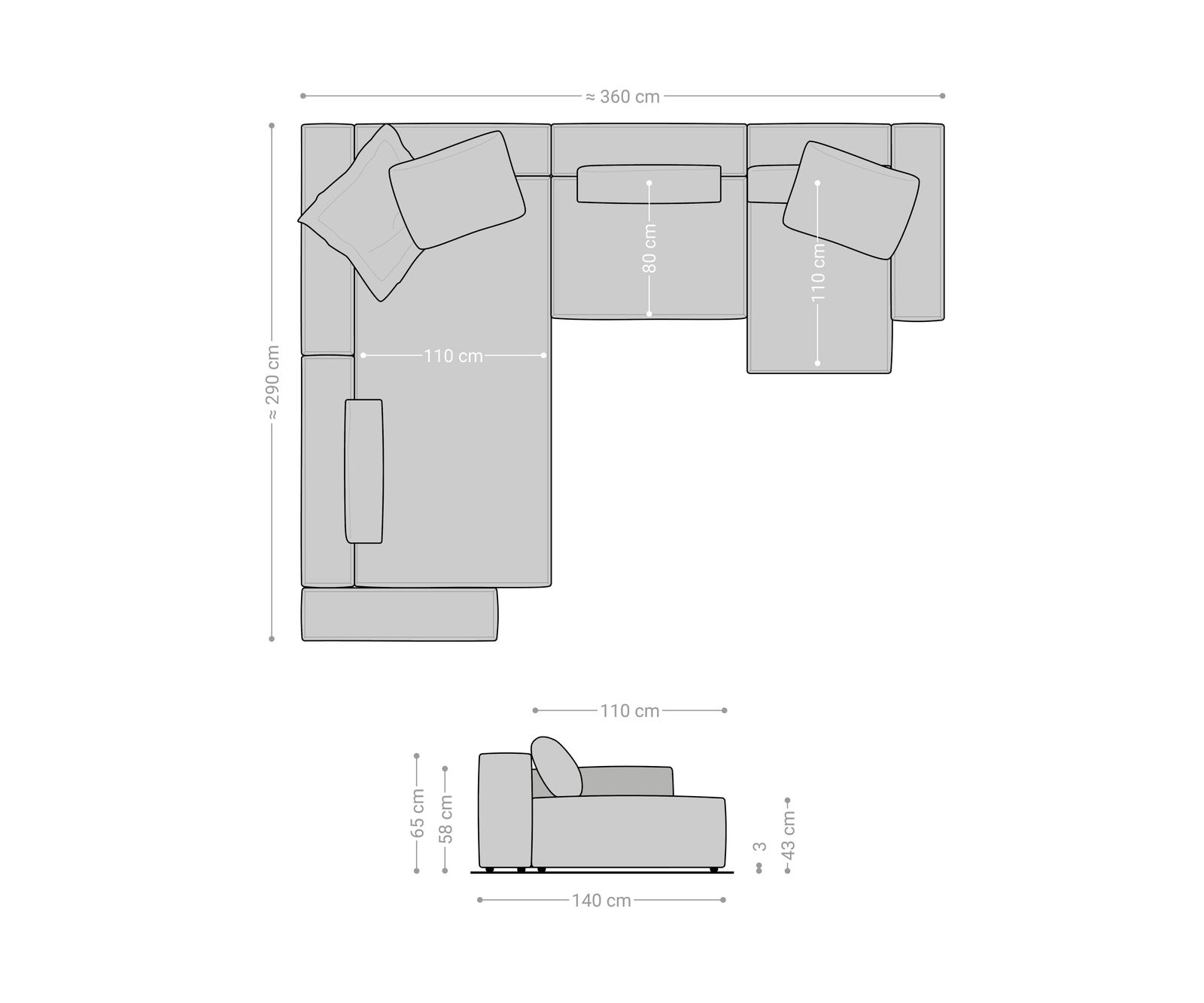 Woonkamer landschap Freestyle 360x290 cm Zachte Geweven stof Beige kedernaad 6