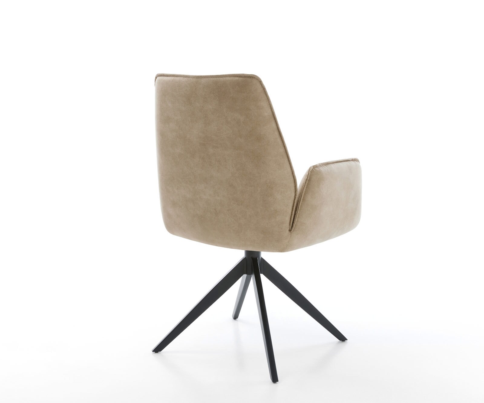 Draaistoel Zoa-Flex microvelours beige vintage kruisframe breed zwart 360° draaibaar rocker-functie pocketveer kern 4