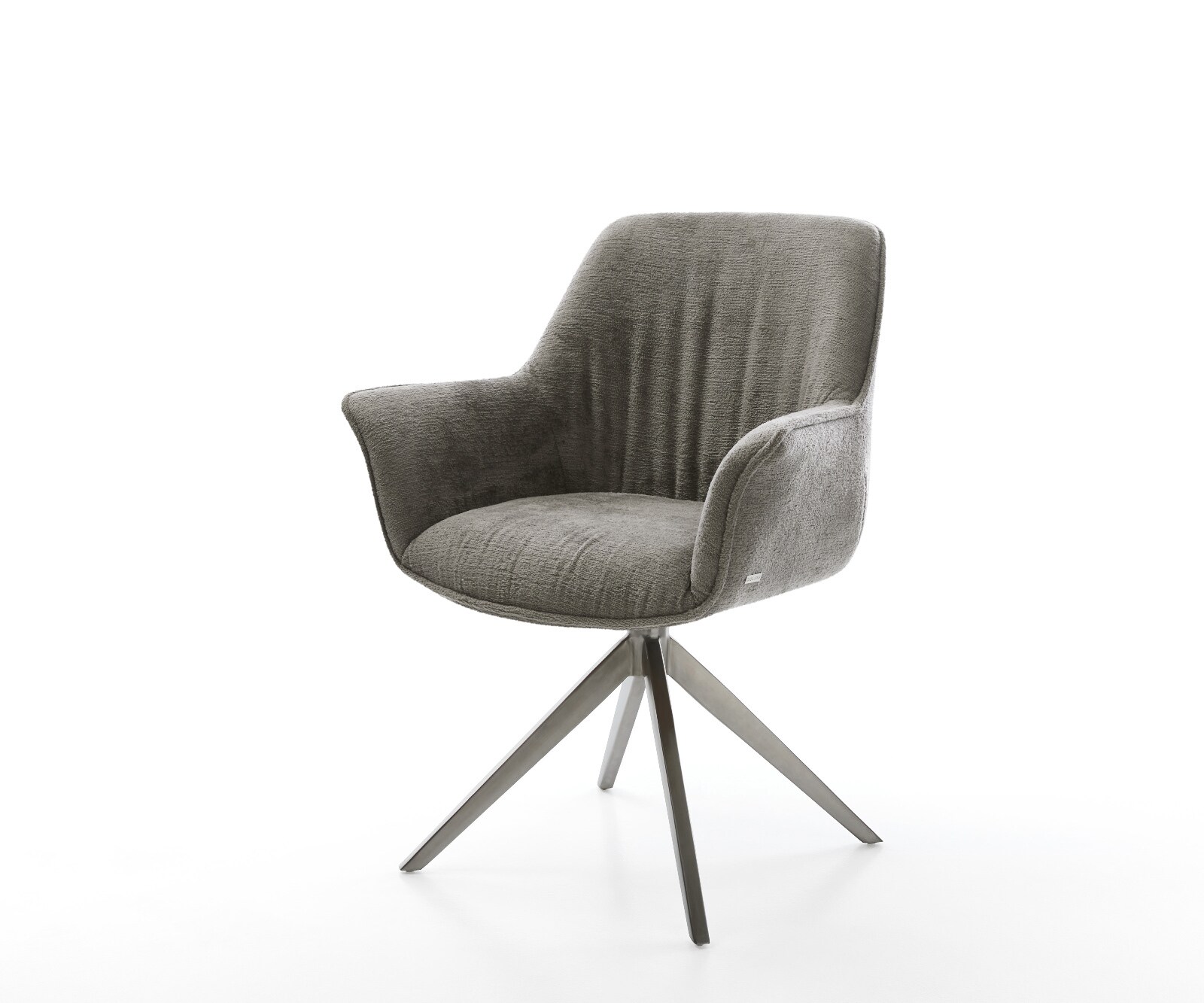 Draaistoel Keila-Flex met armleuning bouclé zacht mud kruisframe breed grafiet 360° draaibaar rocker-functie 1