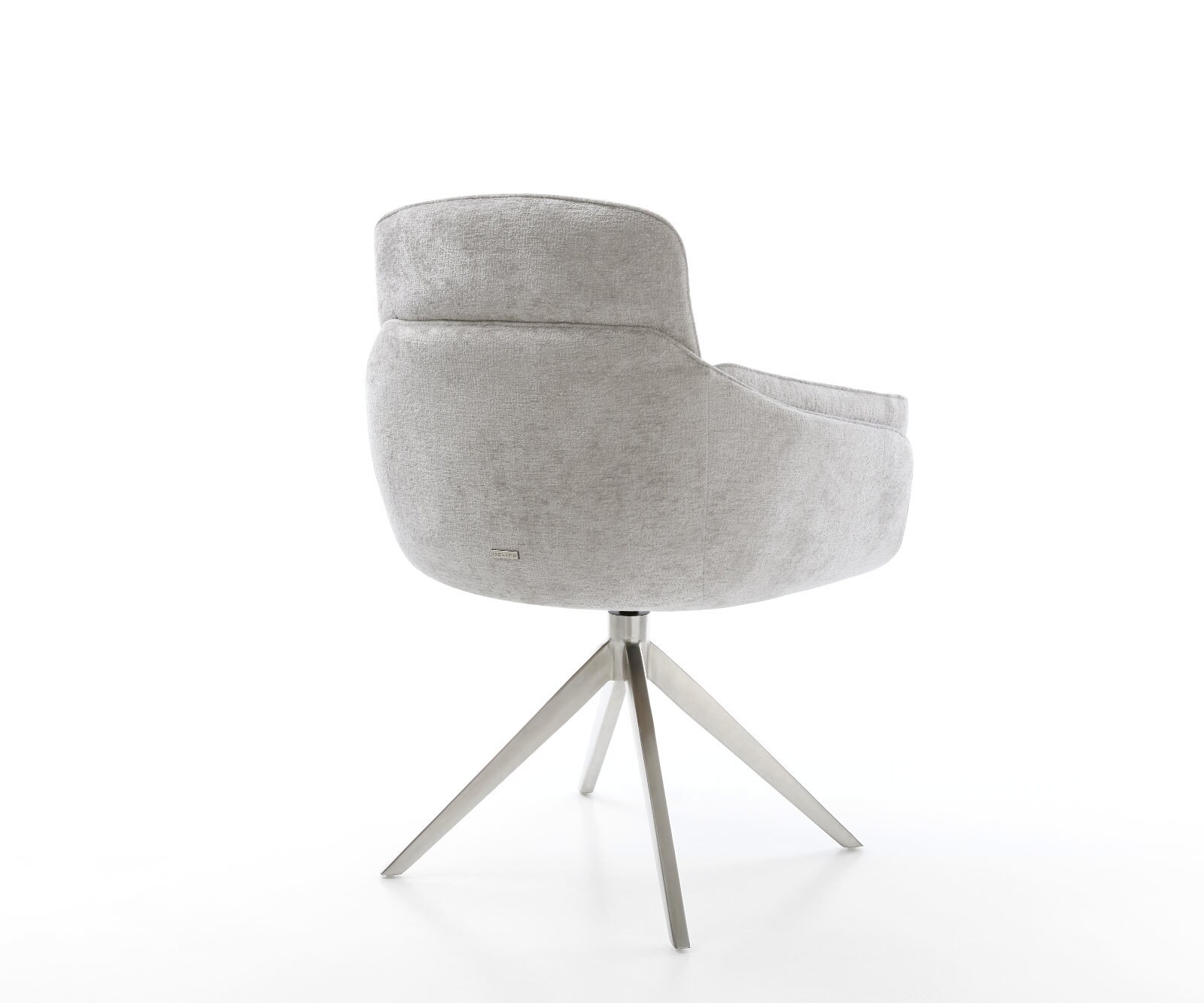 Draaistoel Luan-Flex met armleuning chenille zilver grijs kruisframe breed roestvrij staal 360° draaibaar rocker-functie 4 Draaistoel Luan-Flex met armleuning chenille zilver grijs kruisframe breed roestvrij staal 360° draaibaar rocker-functie 4