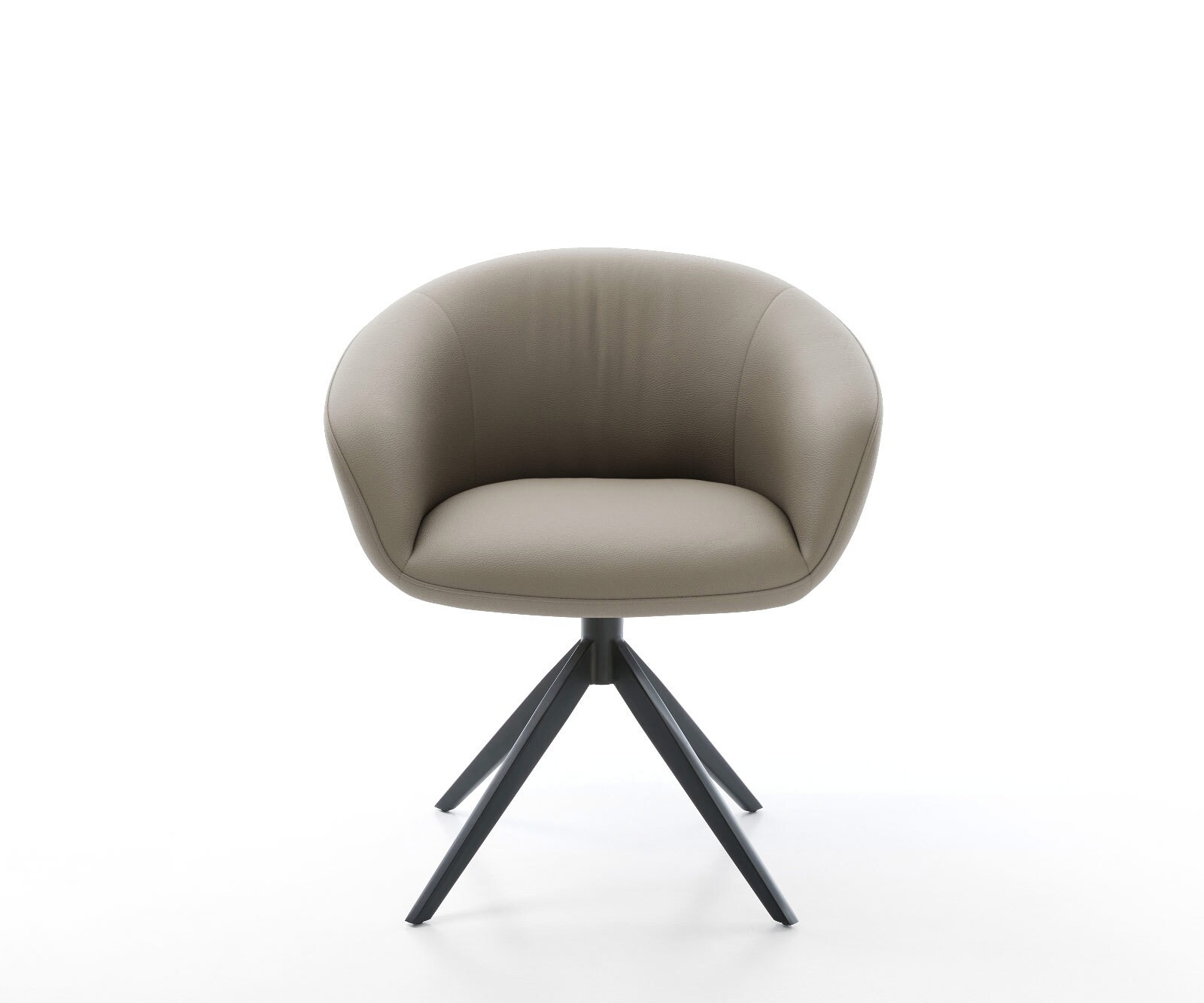 Draaistoel Vinka-Flex met armleuning echt leer mud kruisframe breed zwart 360° draaibaar rocker-functie pocketveer kern 1