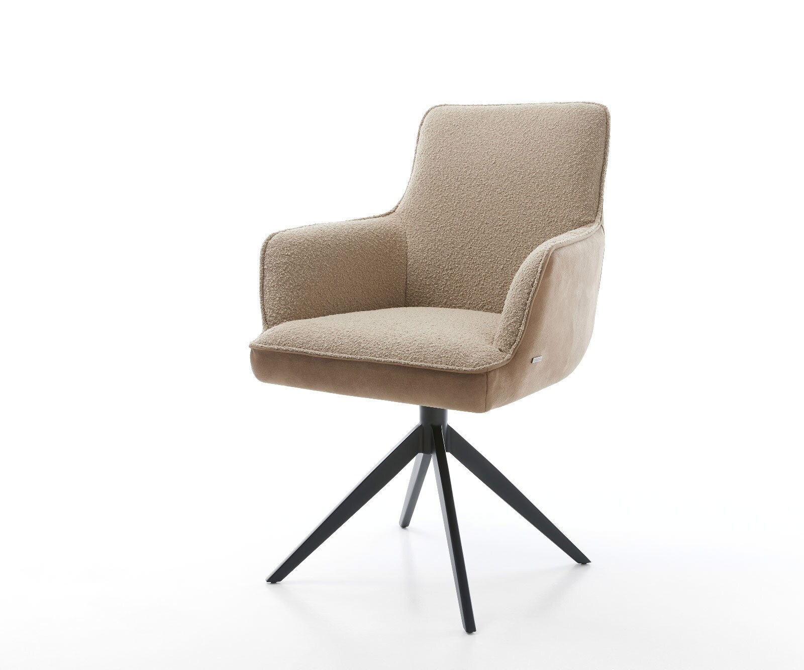 Draaistoel Heira-Flex met armleuning materiaalmix mud kruisframe breed zwart 360° draaibaar pocketveer kern
