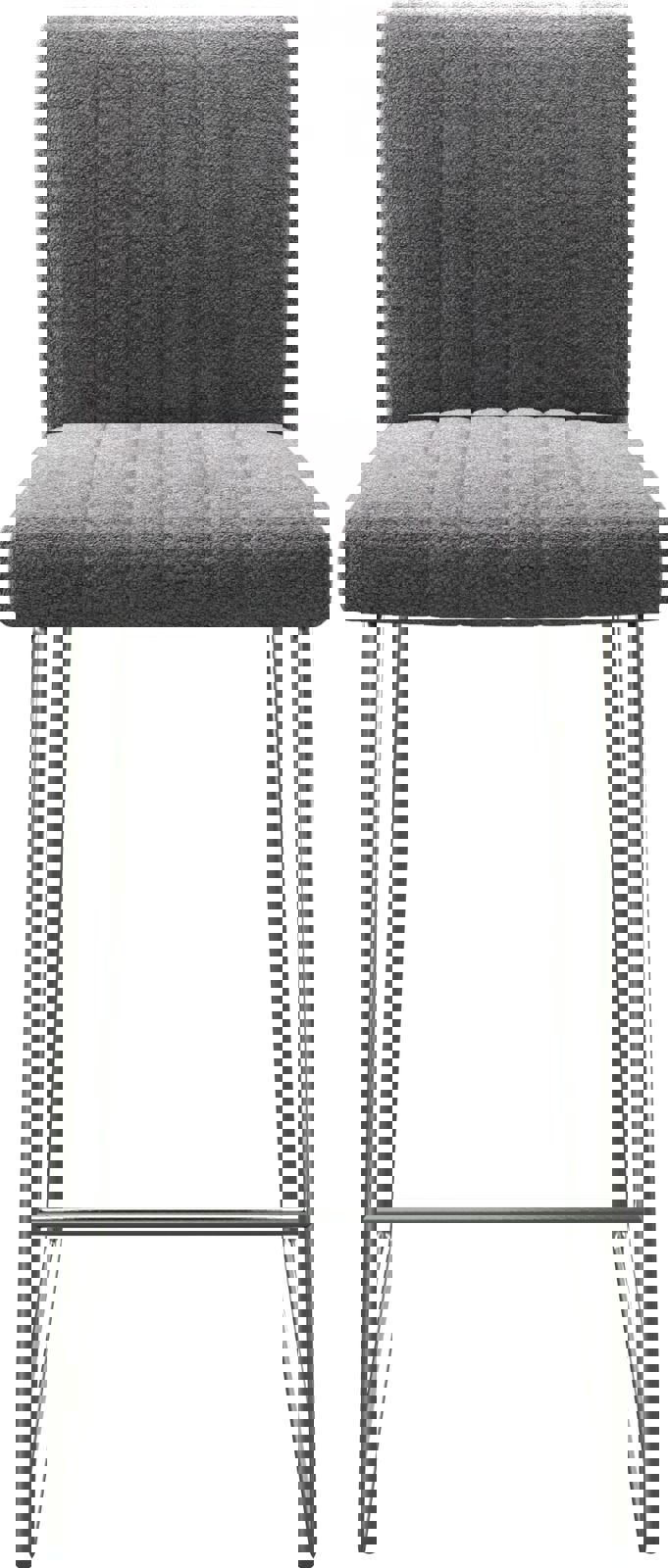 Barstoel Luiga-Flex structuurstof lichtgrijs slipframe roestvrij staal 3