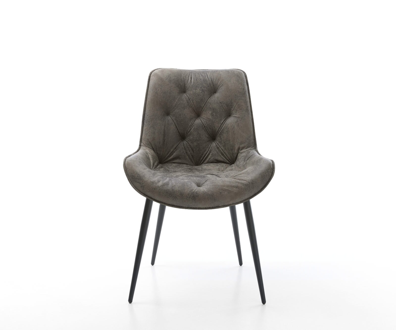 Eetkamerstoel Taimi-Flex microvelours grijs antiek 4-poot conisch zwart 2 Eetkamerstoel Taimi-Flex microvelours grijs antiek 4-poot conisch zwart 2