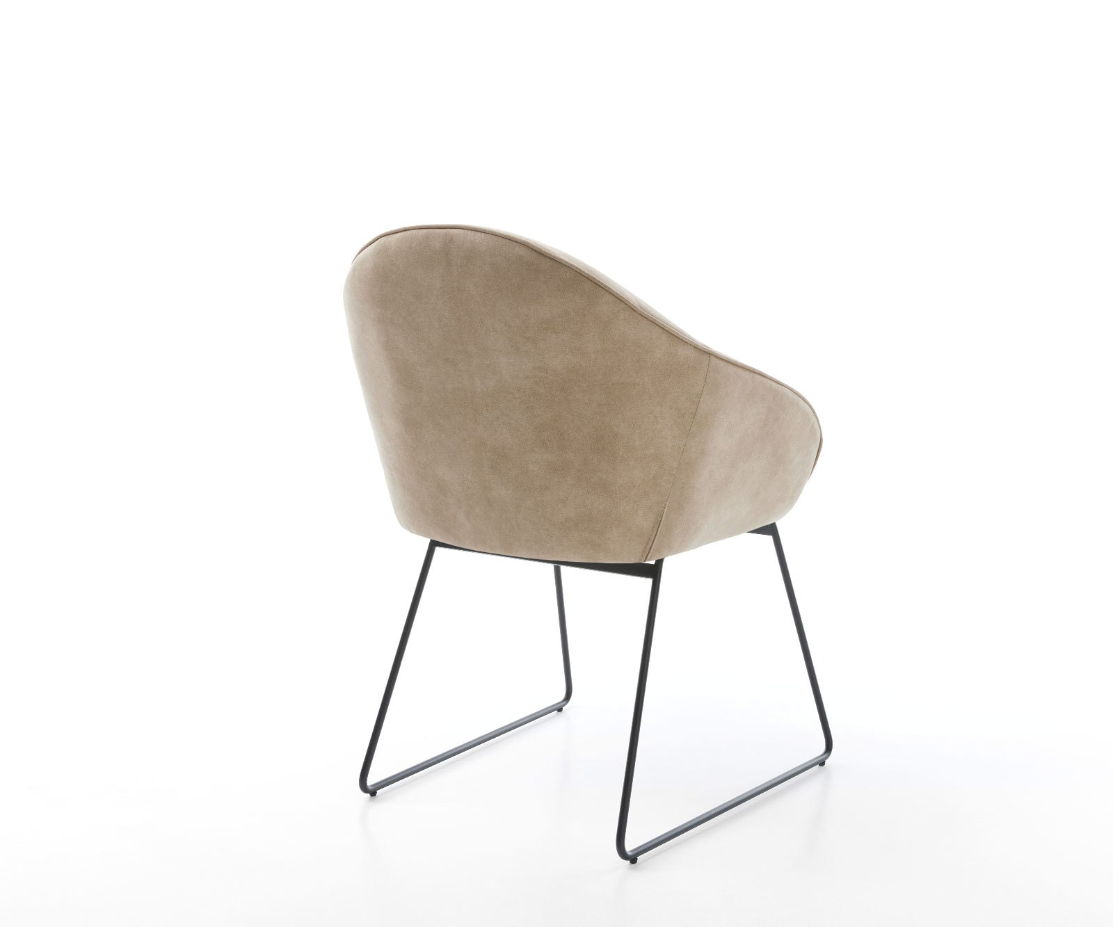 Eetkamerstoel Gaio-Flex microvelours beige vintage slipframe zwart 4 Eetkamerstoel Gaio-Flex microvelours beige vintage slipframe zwart 4