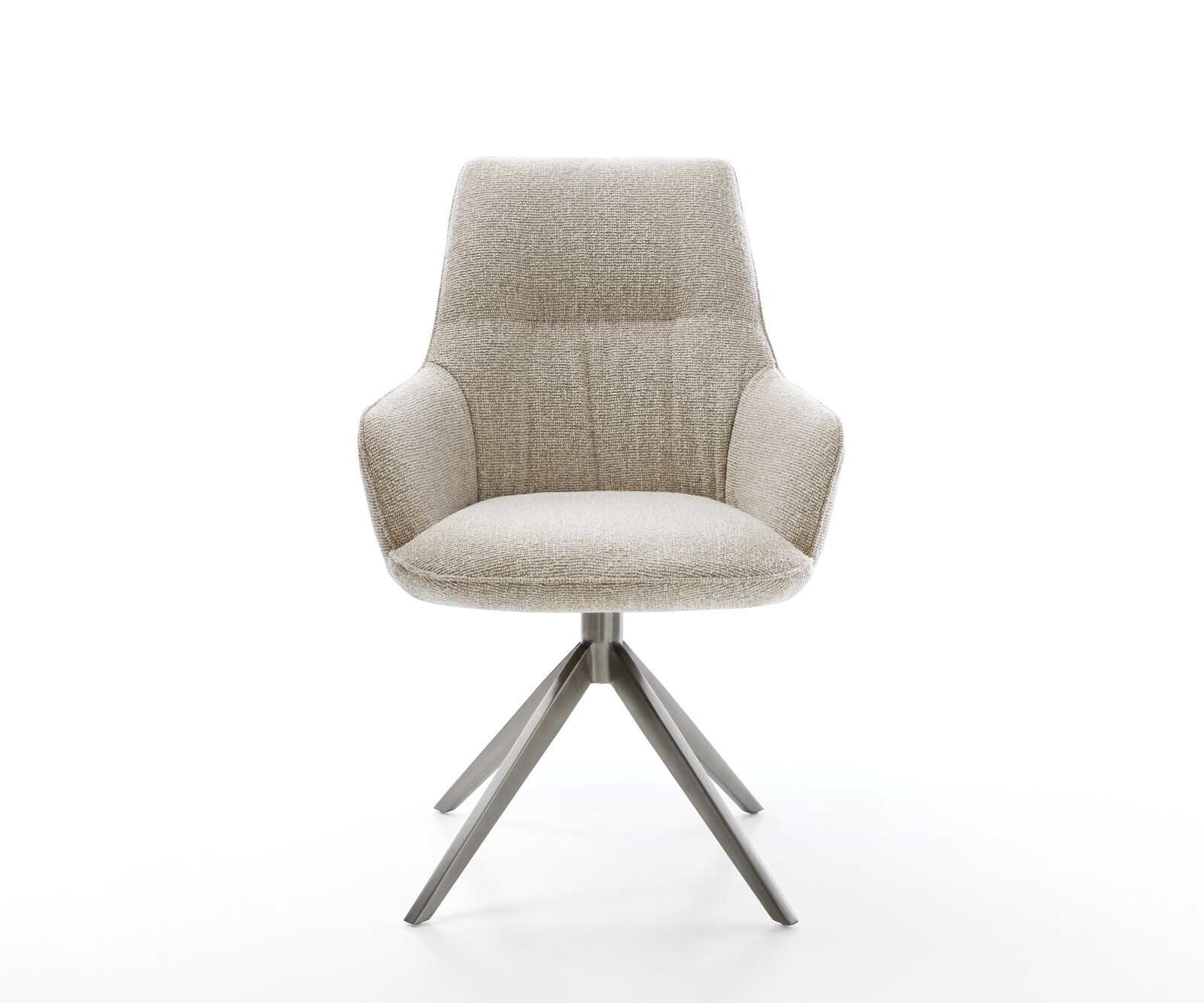 Draaistoel Zelia-Flex met armleuning geweven stof beige kruisframe breed grafiet 360° draaibaar rocker-functie pocketveer kern 1