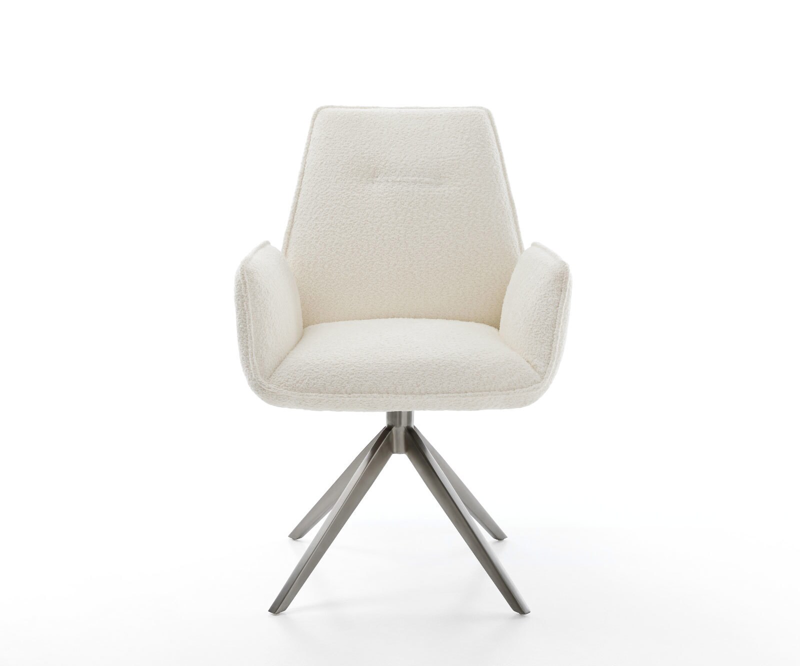 Draaistoel Zoa-Flex bouclé wit kruisframe breed grafiet 360° draaibaar rocker-functie pocketveer kern 1