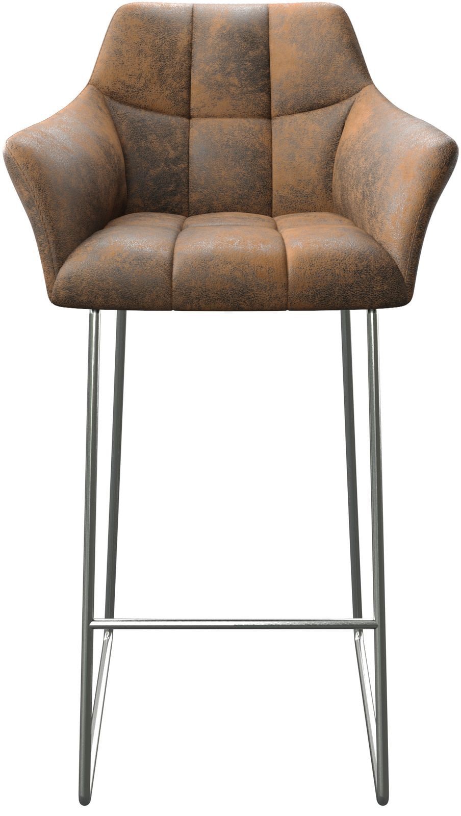 Barstoel Yulo-Flex vintage bruin slipframe roestvrijstaal 3 Barstoel Yulo-Flex vintage bruin slipframe roestvrijstaal 3