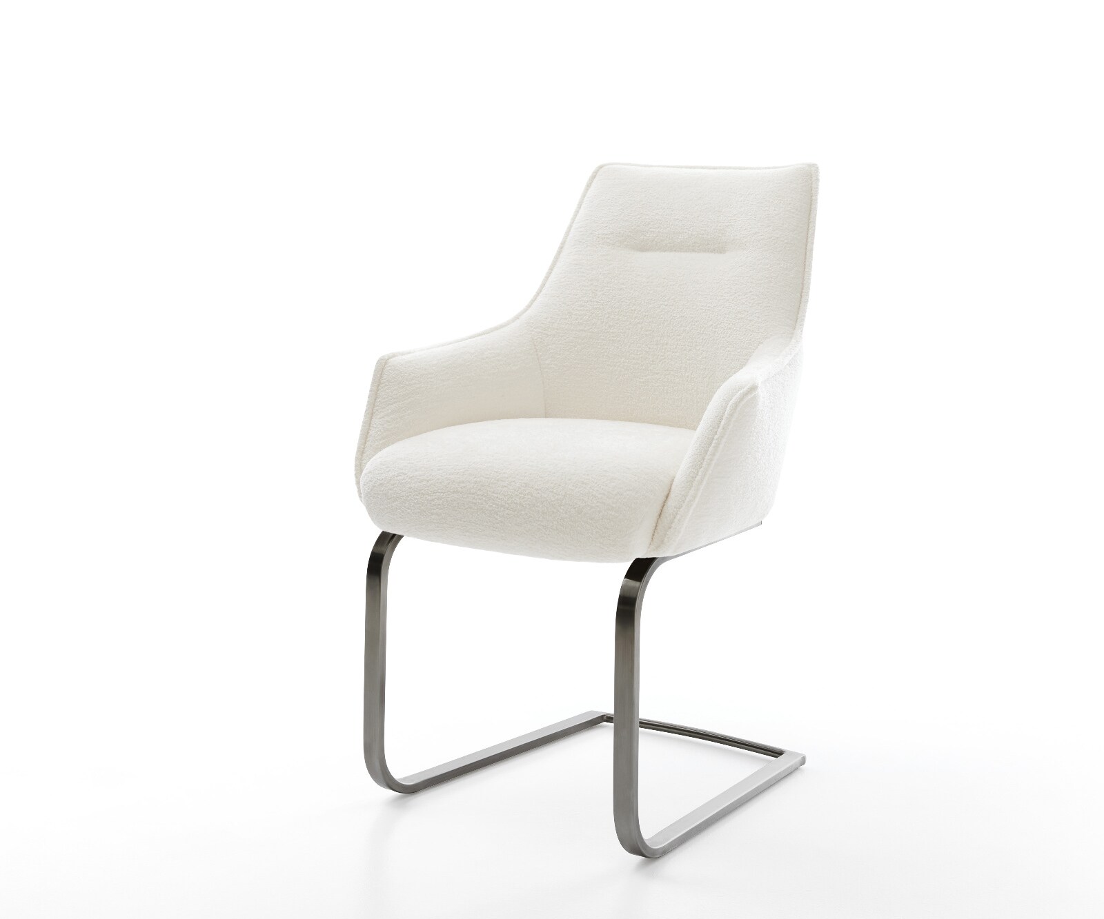 Sledemodel Alja-Flex met armleuning bouclé zacht beige sledemodel vlak grafiet pocketveer kern 1