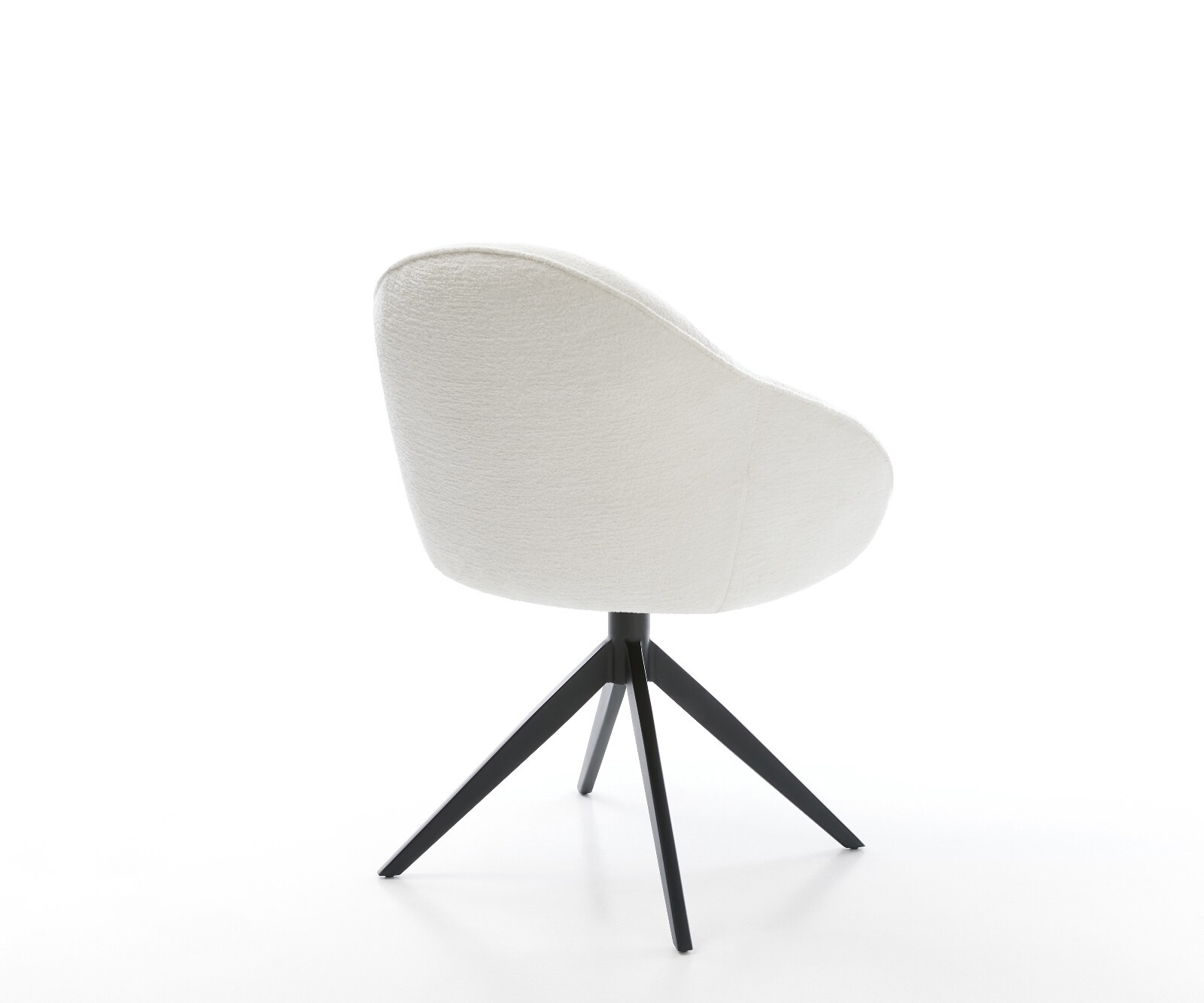 Draaistoel Gaio-Flex bouclé zacht beige kruisframe breed zwart 360° draaibaar rocker-functie 4