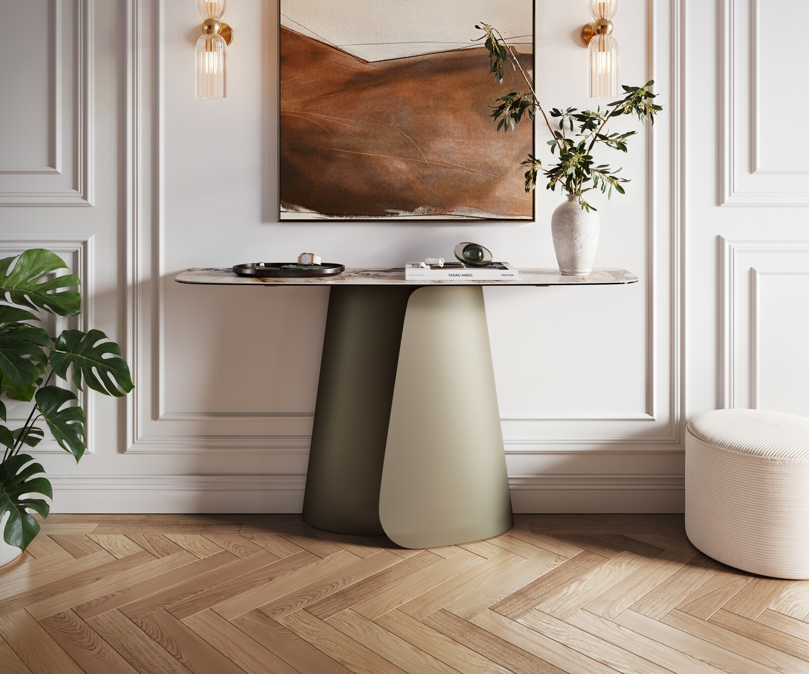Consoletafel Edge keramiek bootvorm