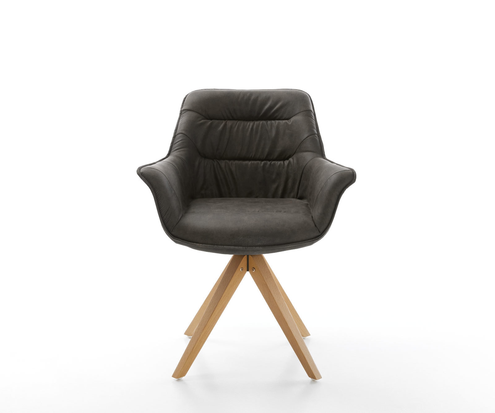 Eetkamerstoel Kaira-Flex microvelours antraciet vintage houten frame hoekig natuur 1 Eetkamerstoel Kaira-Flex microvelours antraciet vintage houten frame hoekig natuur 1