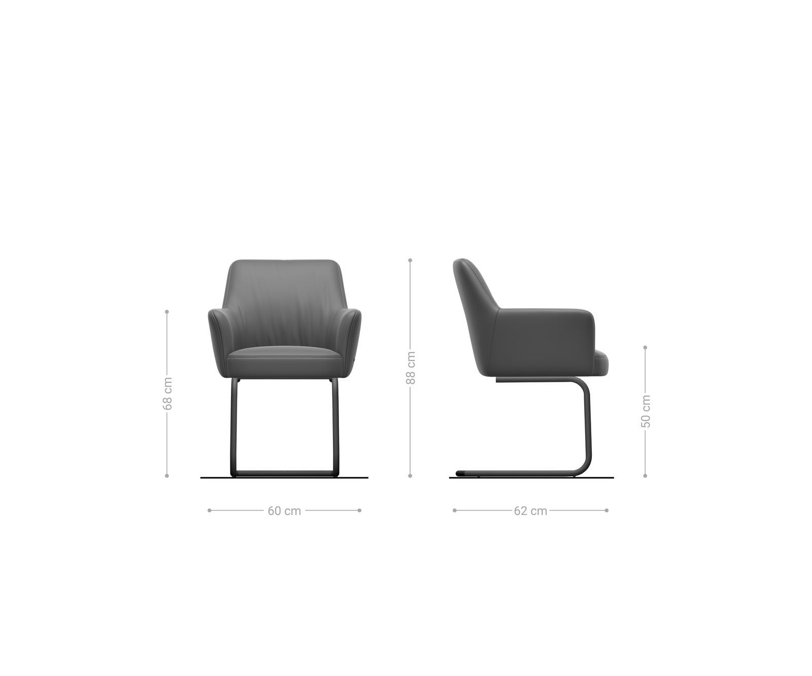 Sledemodel Xana-Flex met armleuning bouclé wit sledemodel rond roestvrij staal pocketveer kern 6