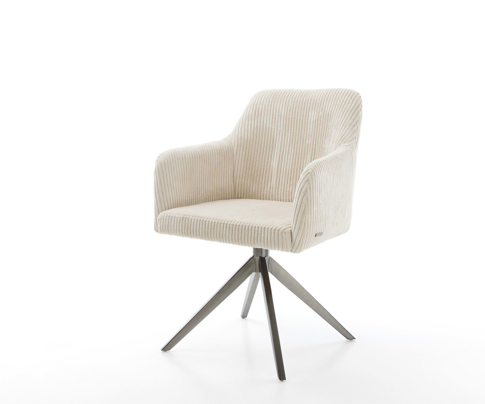 Draaistoel Greg-Flex koord beige kruisframe breed grafiet 360° draaibaar rocker-functie pocketveer kern