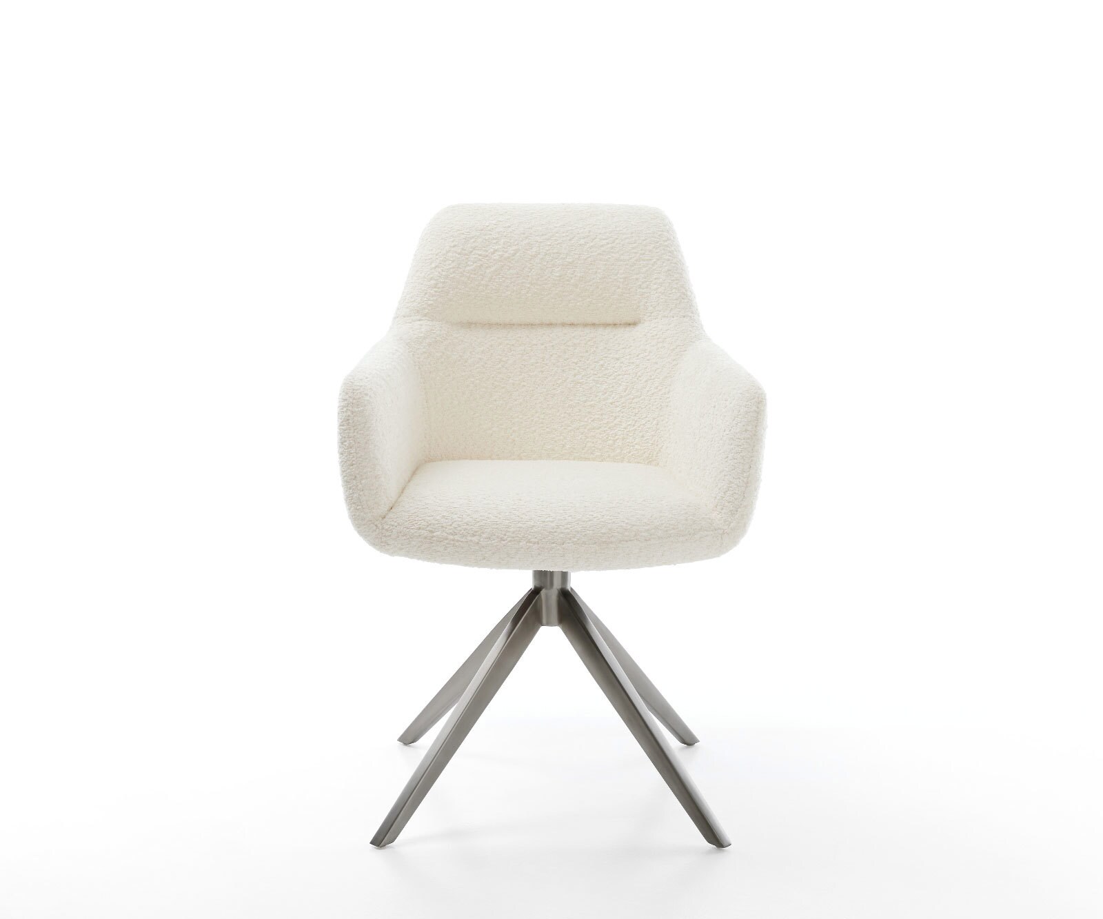 Draaistoel Pejo-Flex bouclé wit kruisframe breed grafiet 360° draaibaar rocker-functie pocketveer kern 2