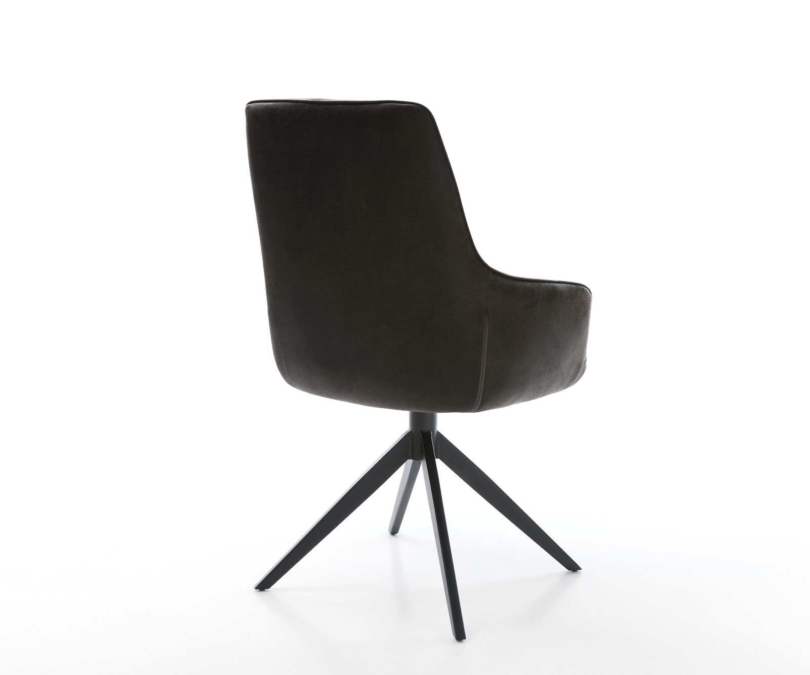 Draaistoel Zelia-Flex met armleuning microvelours antraciet vintage kruisframe breed zwart 360° draaibaar rocker-functie pocketveer kern 5