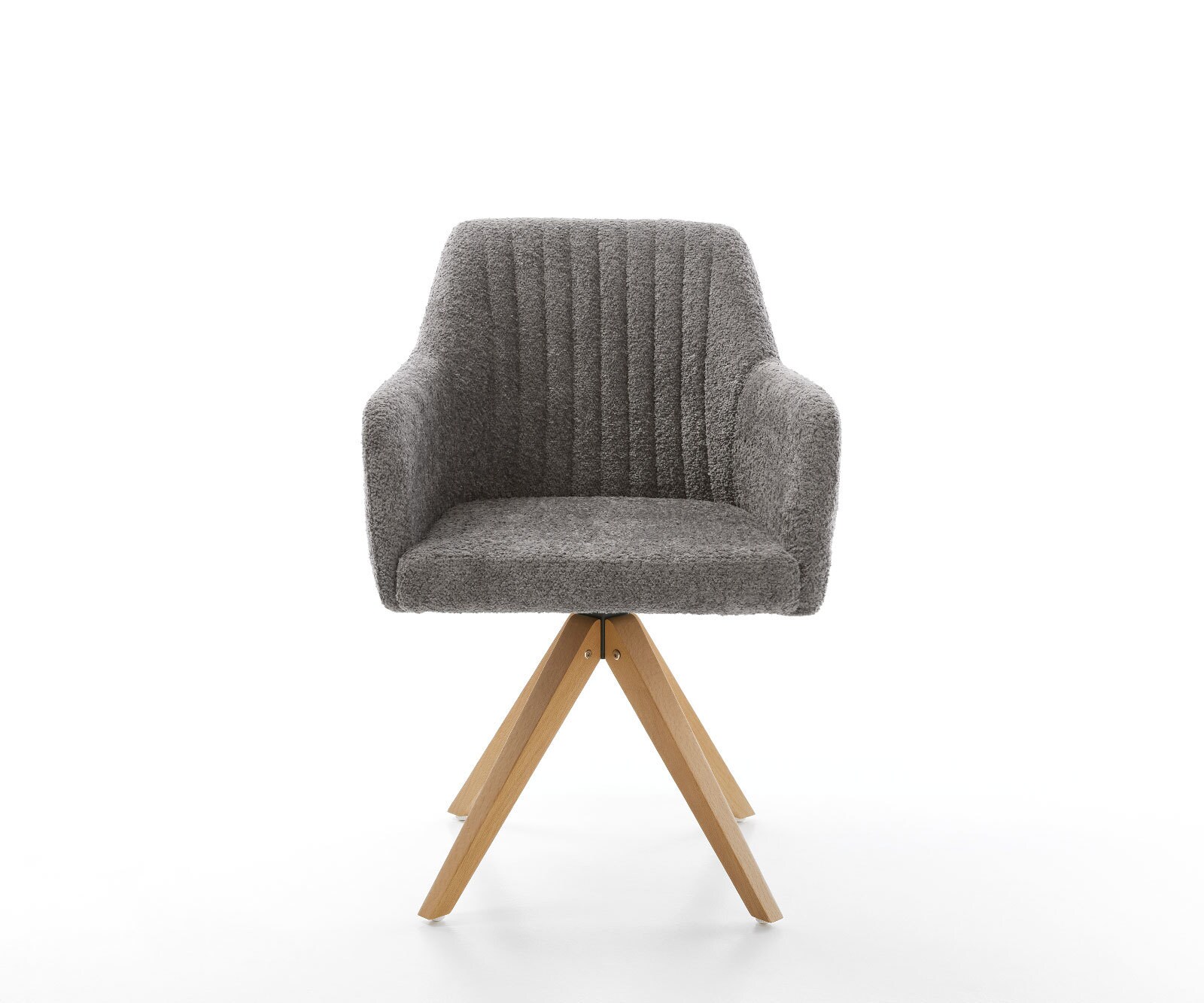 Eetkamerstoel Greg-Flex bouclé grijs houten frame hoekig natuur pocketveer kern 1 Eetkamerstoel Greg-Flex bouclé grijs houten frame hoekig natuur pocketveer kern 1