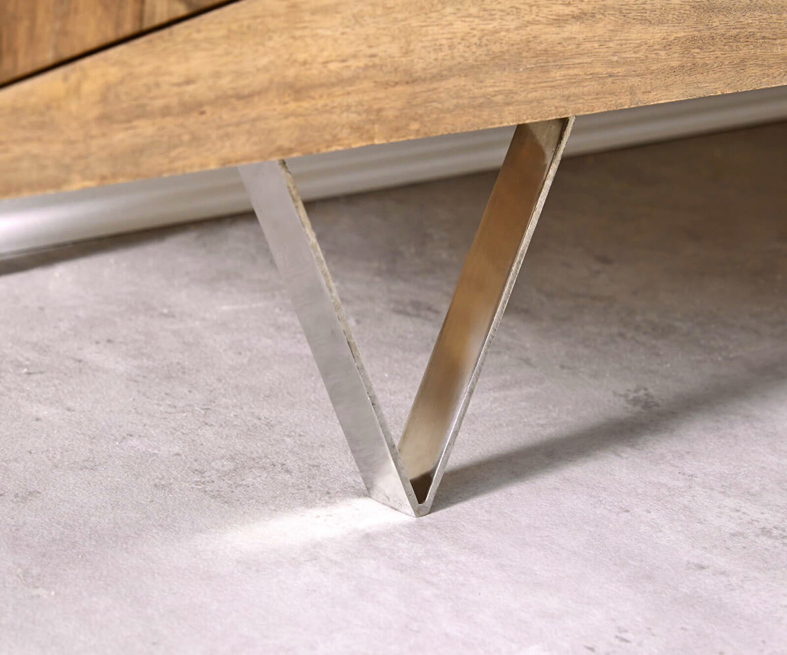 Designer TV-meubel Wyatt 175 cm sheesham natuur 3 lades 1