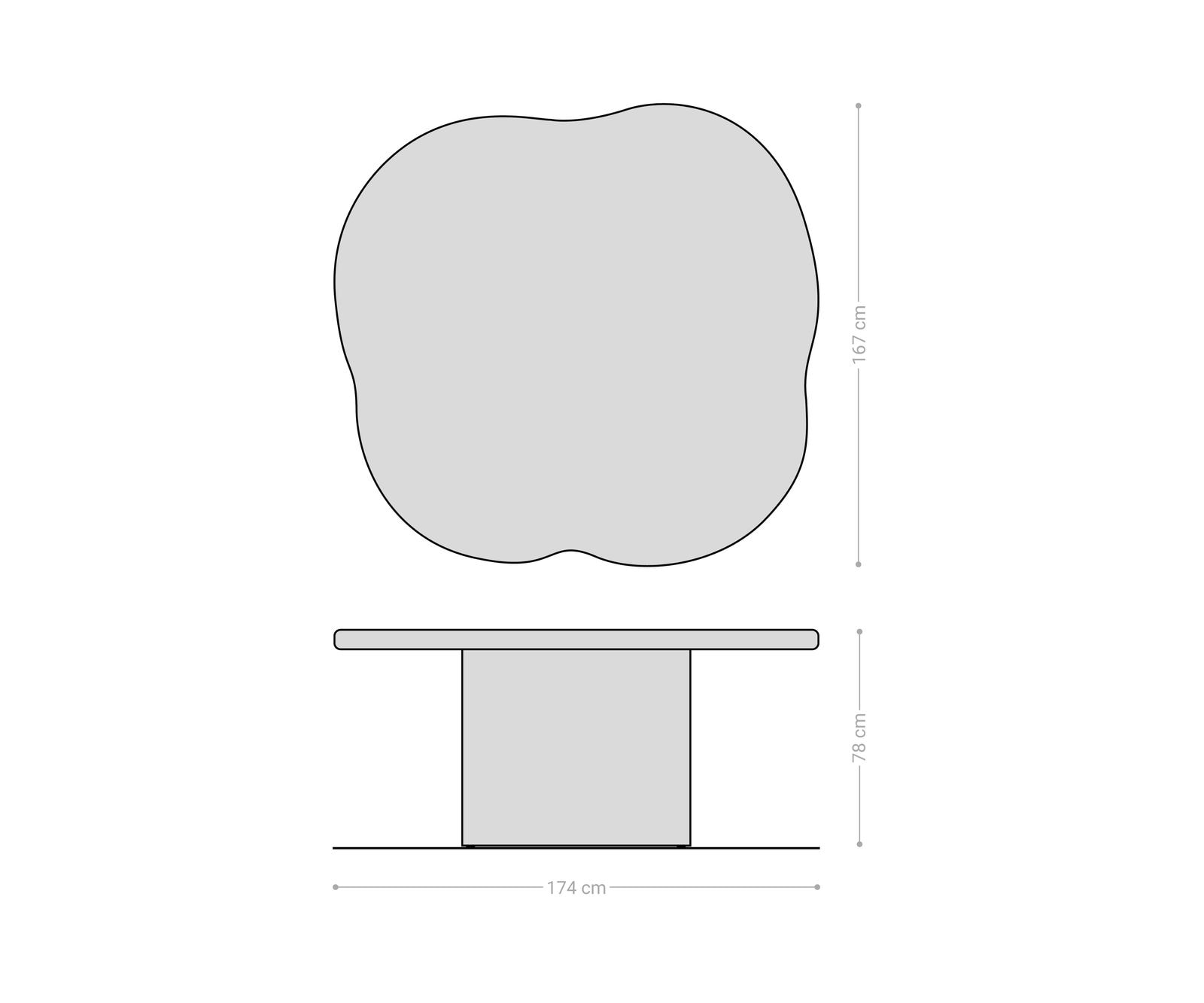 Eettafel Orbion 180x175 acacia natuur houten onderstel 6