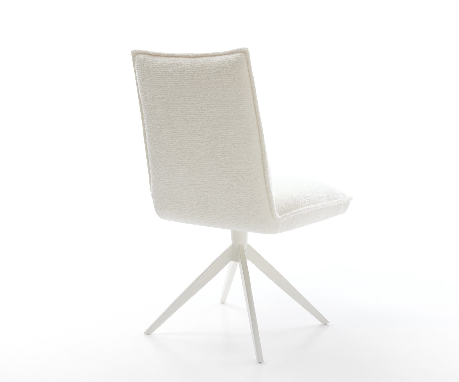 Draaistoel Lelio-Flex bouclé zacht beige kruisframe breed wit 360° draaibaar rocker-functie pocketveer kern 5