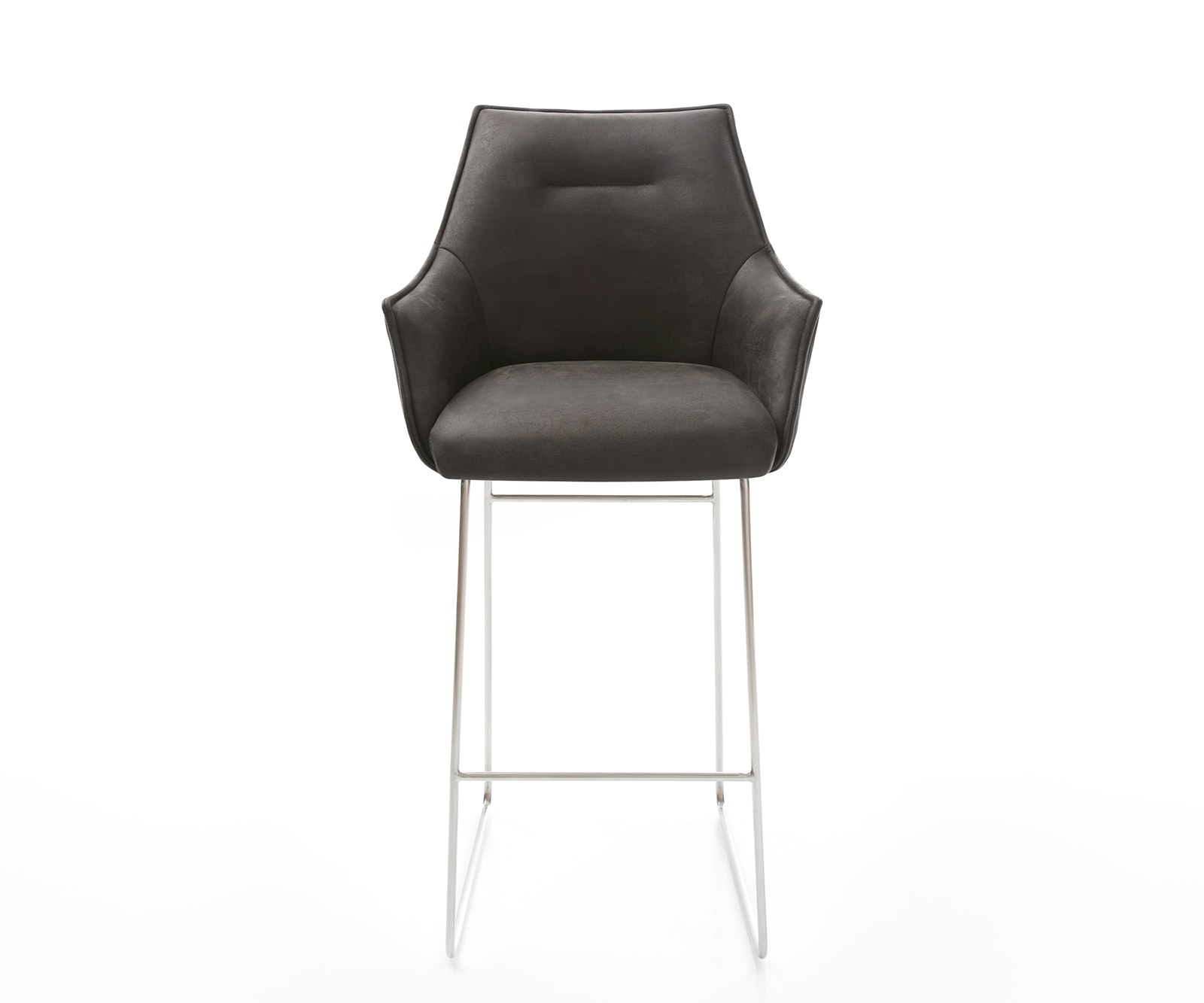 Barstoel Alja-Flex microvezel antraciet vintage sledeframe roestvrij staal pocketvering 1 Barstoel Alja-Flex microvezel antraciet vintage sledeframe roestvrij staal pocketvering 1