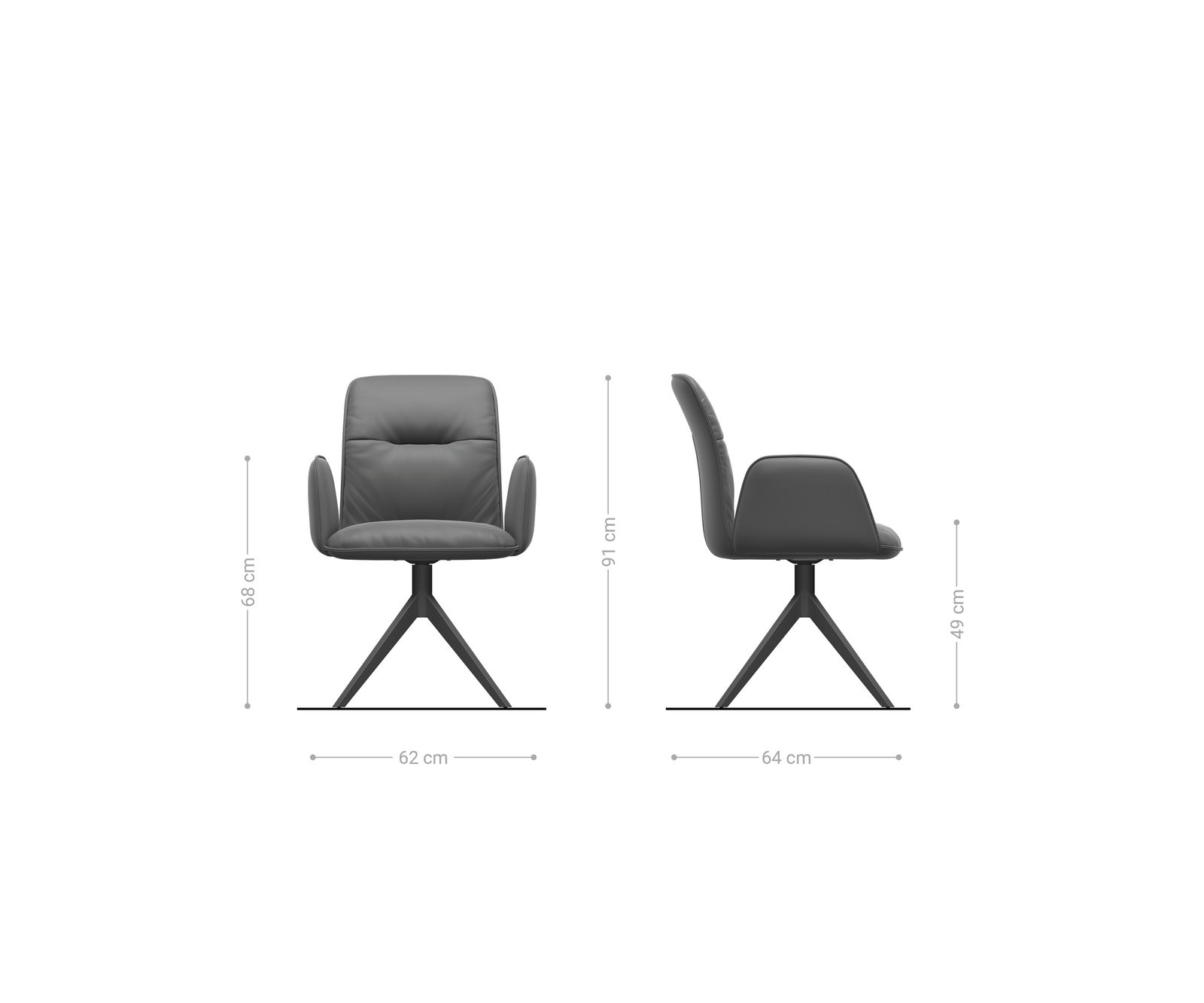 Draaistoel Vinja-Flex bouclé zacht beige kruisframe breed grafiet 360° draaibaar rocker-functie 6