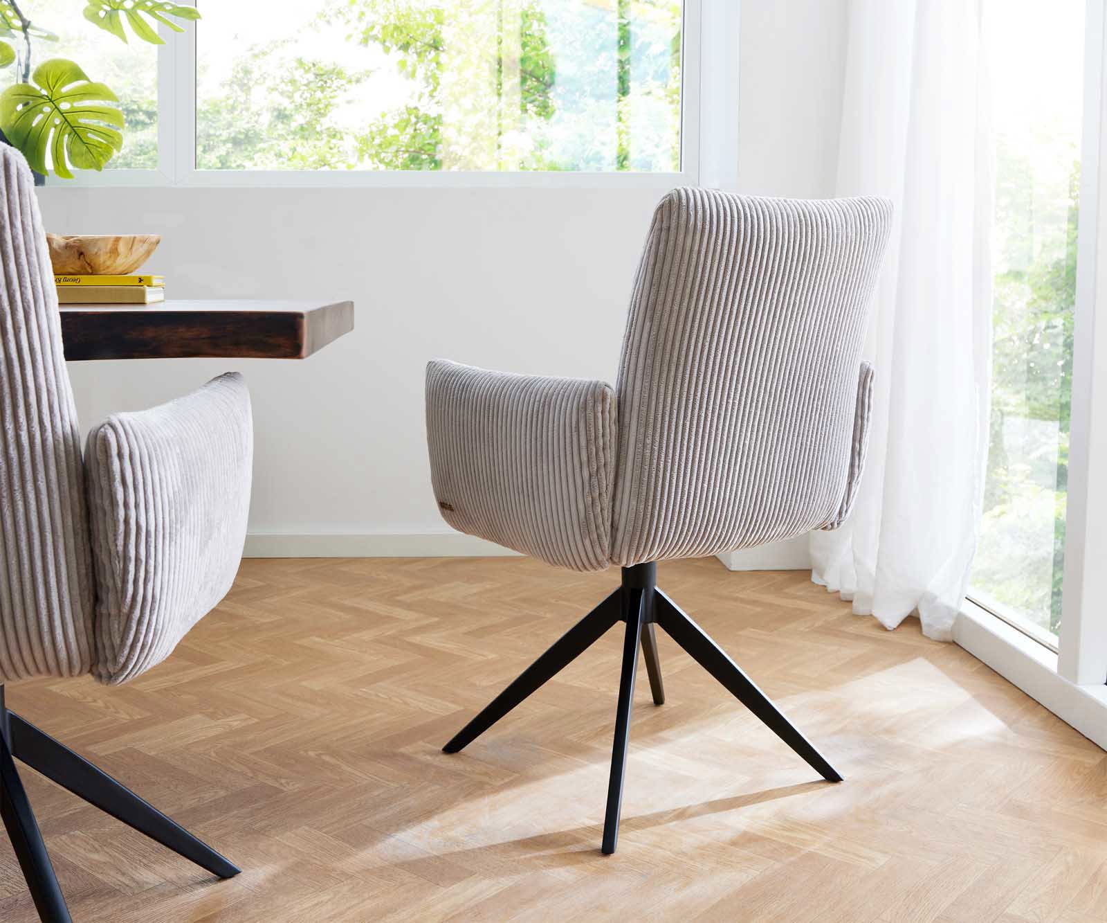 Draaistoel Jova-Flex met armleuning koord zilver grijs kruisframe breed zwart 360° draaibaar pocketveer kern 4 Draaistoel Jova-Flex met armleuning koord zilver grijs kruisframe breed zwart 360° draaibaar pocketveer kern 4