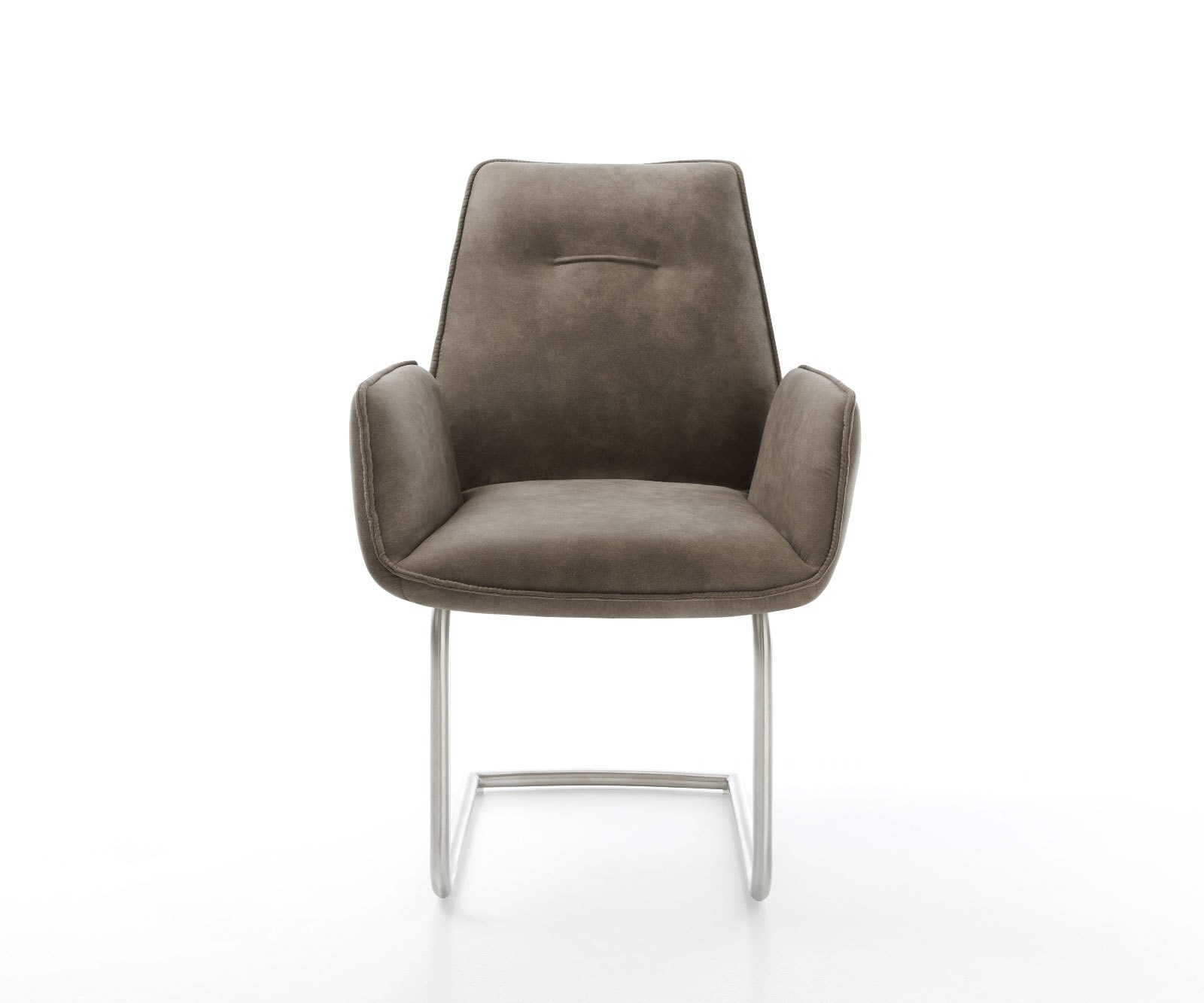 Sledemodel Zoa-Flex microvelours taupe vintage sledemodel rond roestvrij staal pocketveer kern 1 Sledemodel Zoa-Flex microvelours taupe vintage sledemodel rond roestvrij staal pocketveer kern 1