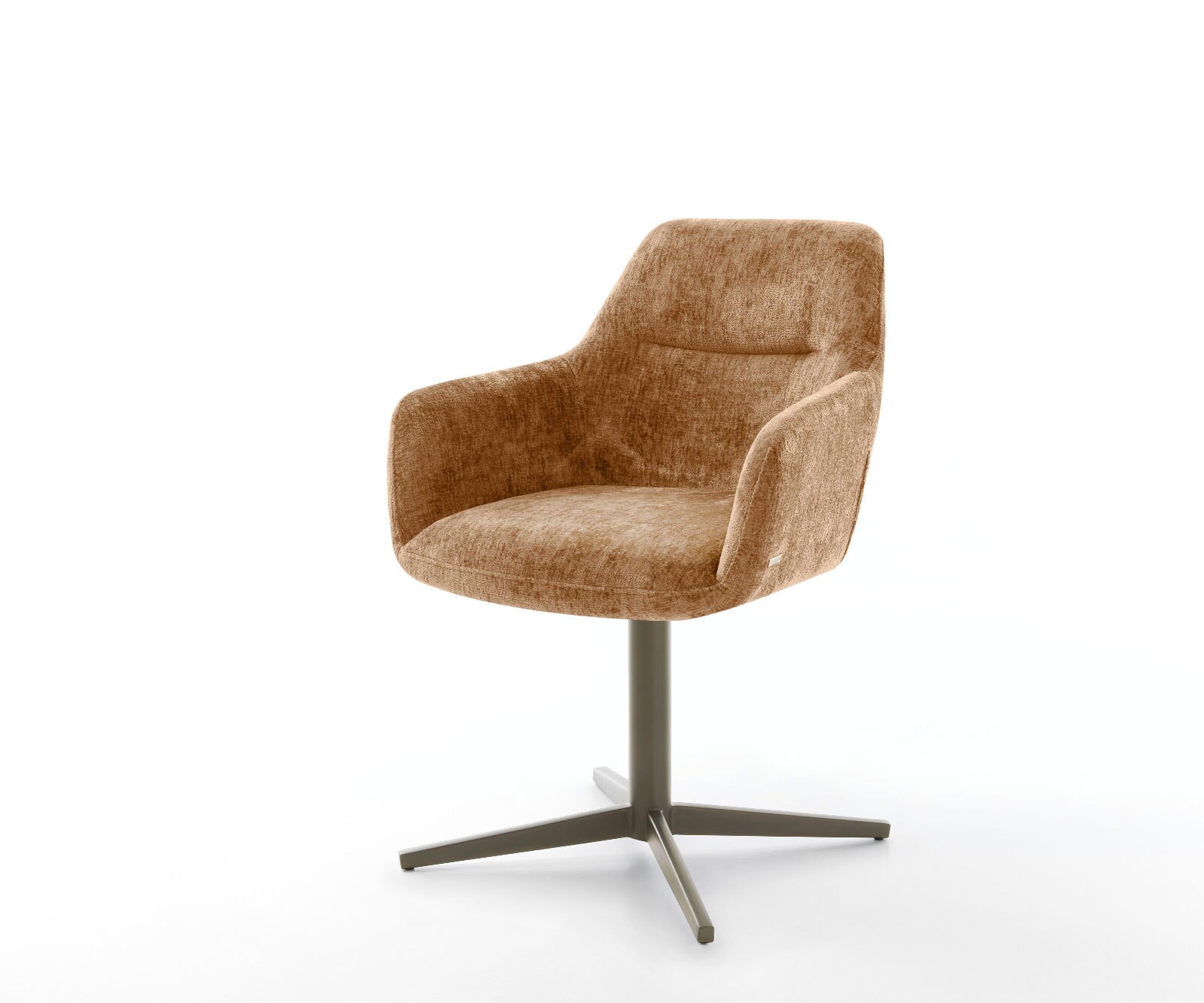 Draaistoel Pejo-Flex chenille Roest kruispoot afwerking met titanium 360° draaibaar pocketveer kern