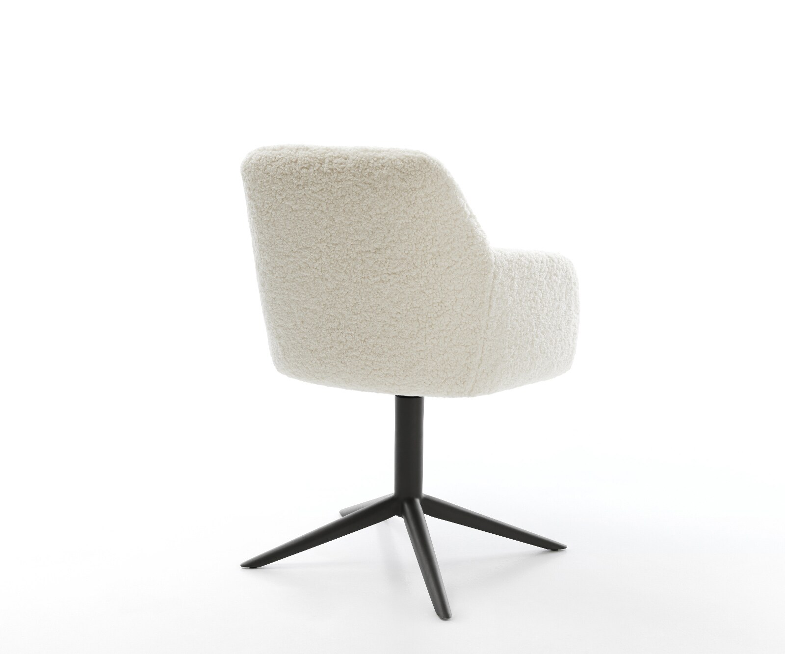 Draaistoel Greg-Flex teddy beige kruispoot zwart 360° draaibaar rocker-functie pocketveer kern 4