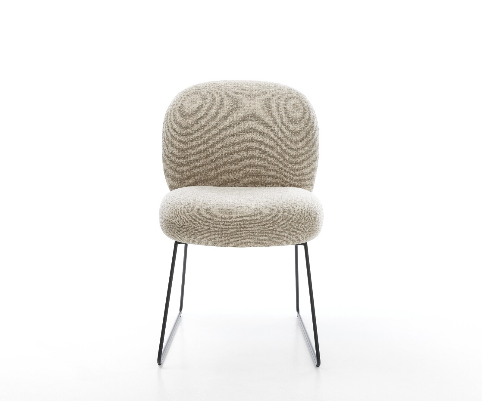 Eetkamerstoel Nube-Flex geweven stof beige slipframe zwart pocketveer kern 1