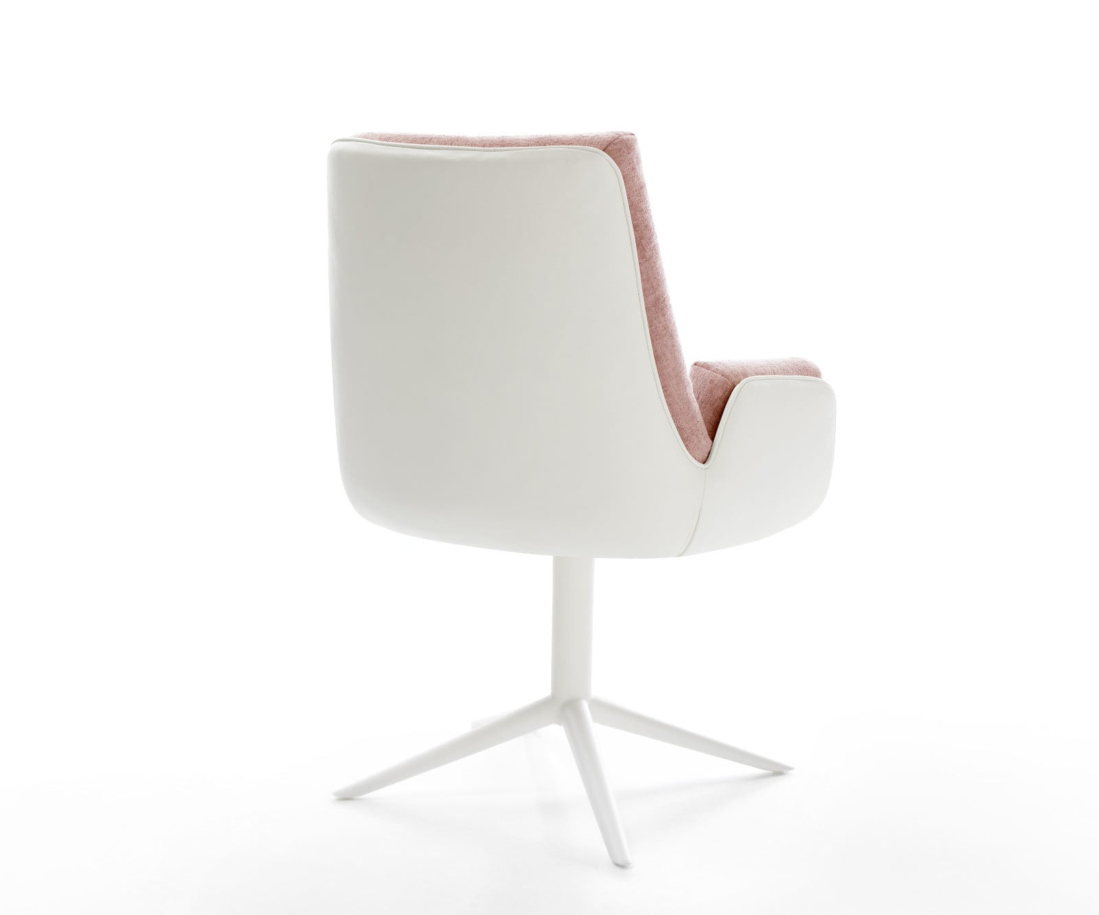 Draaistoel Clea-Flex materiaalmix echt leer wit-rosé kruispoot wit 360° draaibaar rocker-functie 4 Draaistoel Clea-Flex materiaalmix echt leer wit-rosé kruispoot wit 360° draaibaar rocker-functie 4