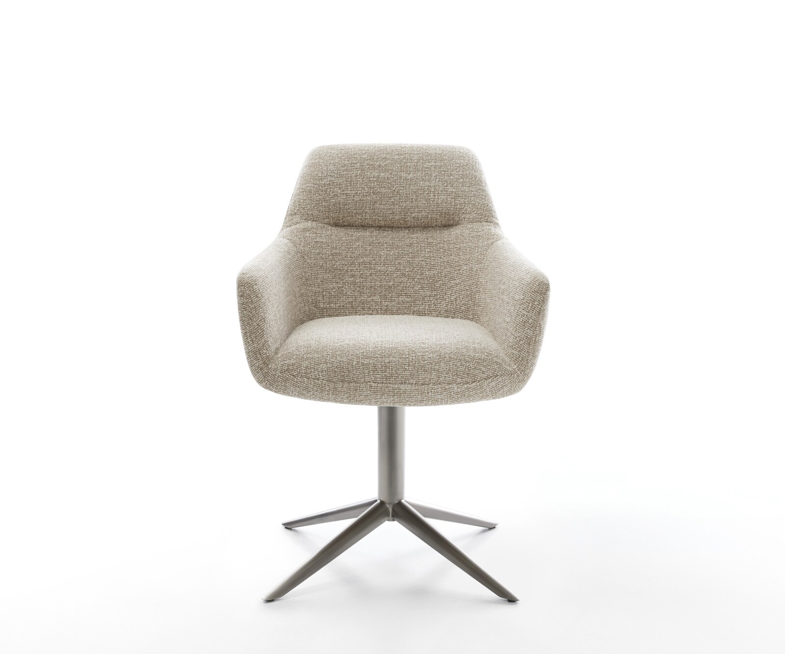 Draaistoel Pejo-Flex geweven stof beige kruispoot grafiet 360° draaibaar rocker-functie pocketveer kern 1