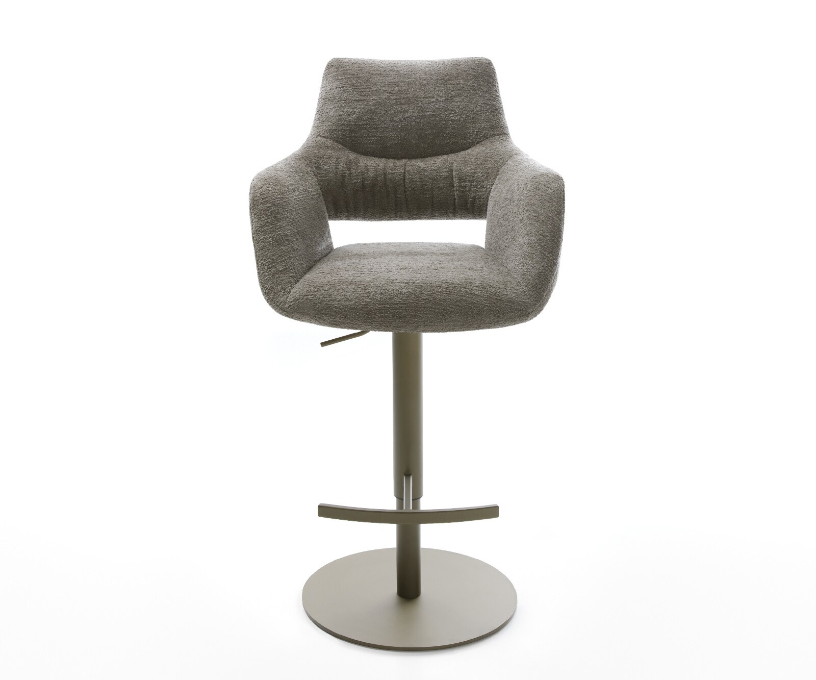 Barstoel Yago-Flex Bouclé zacht Mud Draaivoet in hoogte verstelbaar Titaankleurig Titaankleurig Pocketvering 2