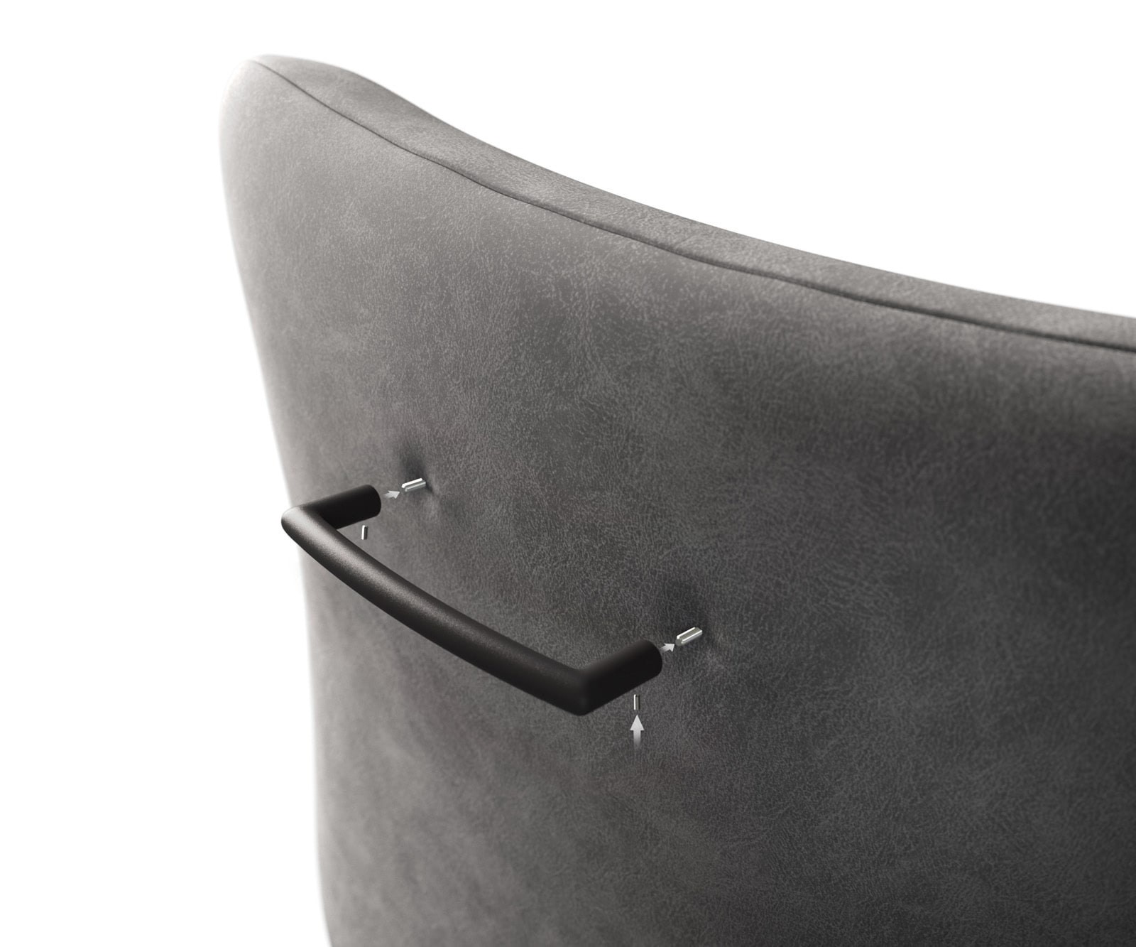 Stoelgreep Flex-Slim metaal zwart 3 Stoelgreep Flex-Slim metaal zwart 3