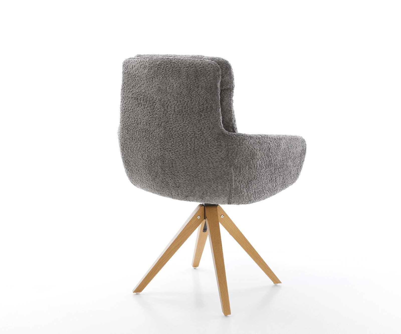 Eetkamerstoel Abelia-Flex met armleuning bouclé grijs houten frame hoekig natuur 4 Eetkamerstoel Abelia-Flex met armleuning bouclé grijs houten frame hoekig natuur 4