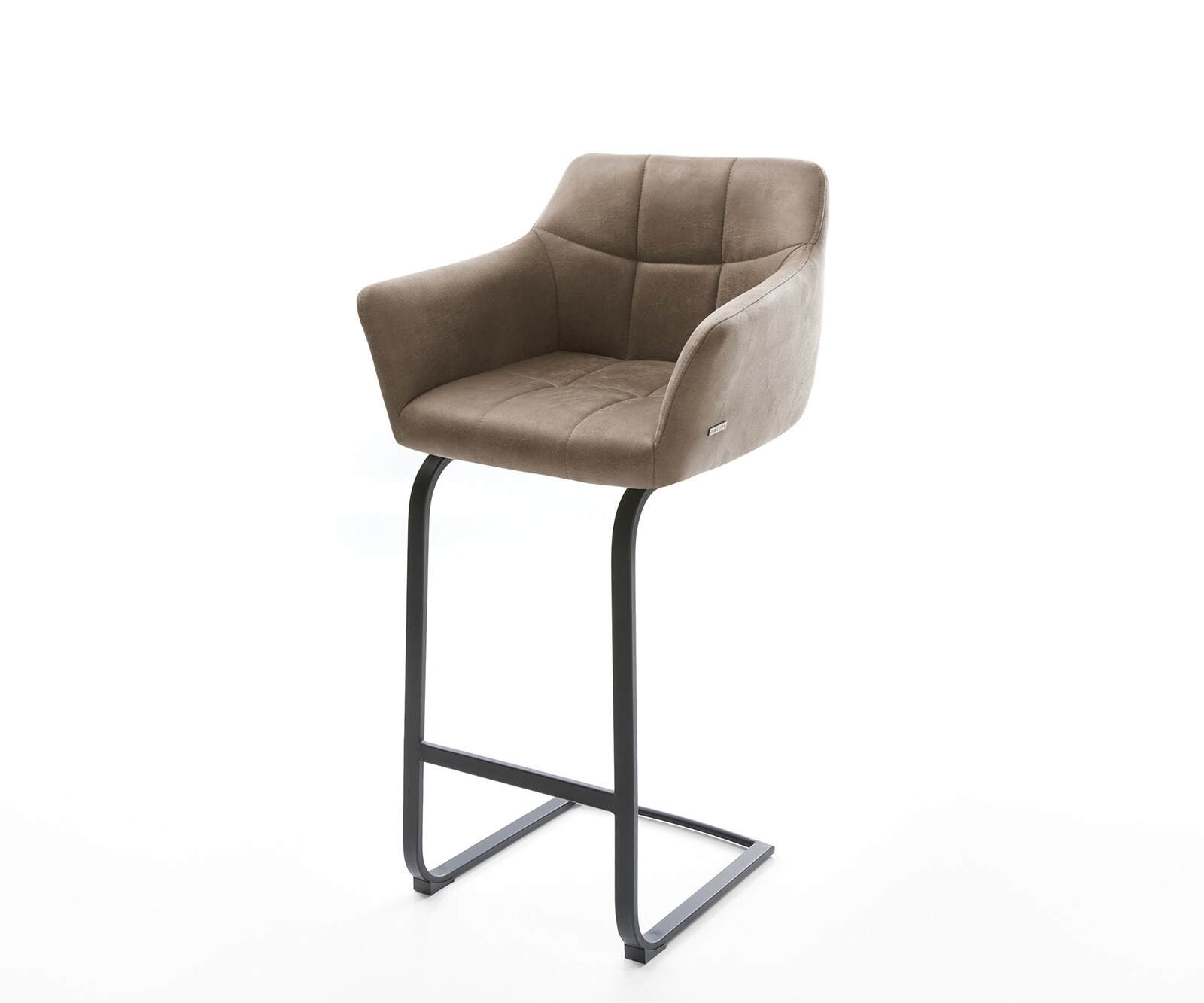 Barstoel Yulo-Flex vintage taupe sledestoel vlak metaal Barstoel Yulo-Flex vintage taupe sledestoel vlak metaal