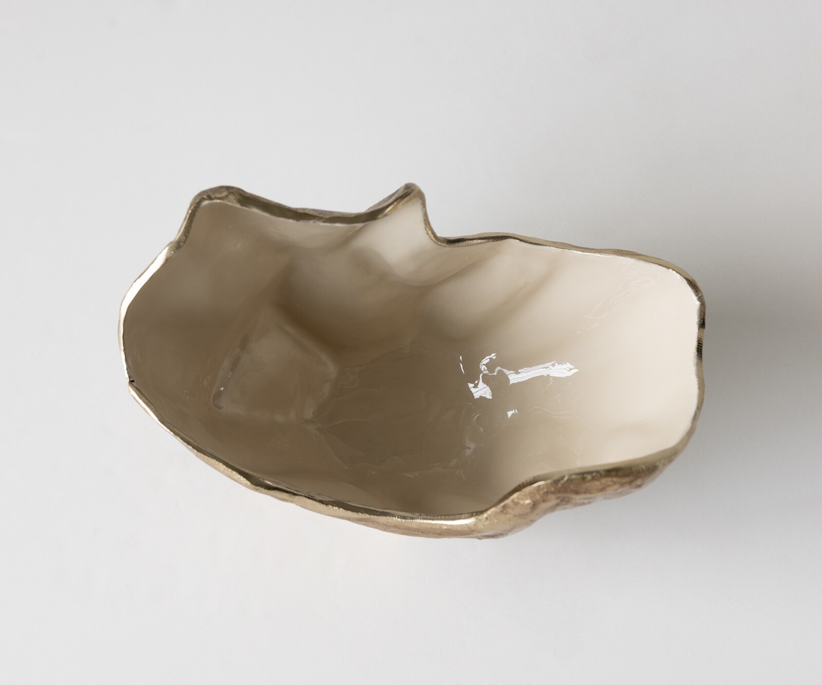 Schaal Valena B33 x D20 x H22 cm Aluminium Champagner Ivory Handgemaakt 4