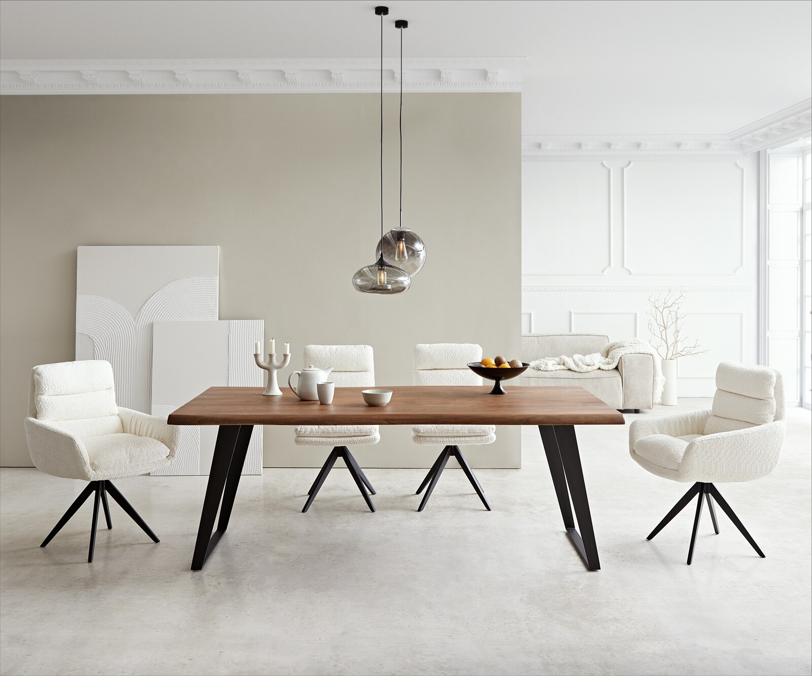 Eettafel Edge 200x100 acacia bruin metaal schuin Live-Edge 1