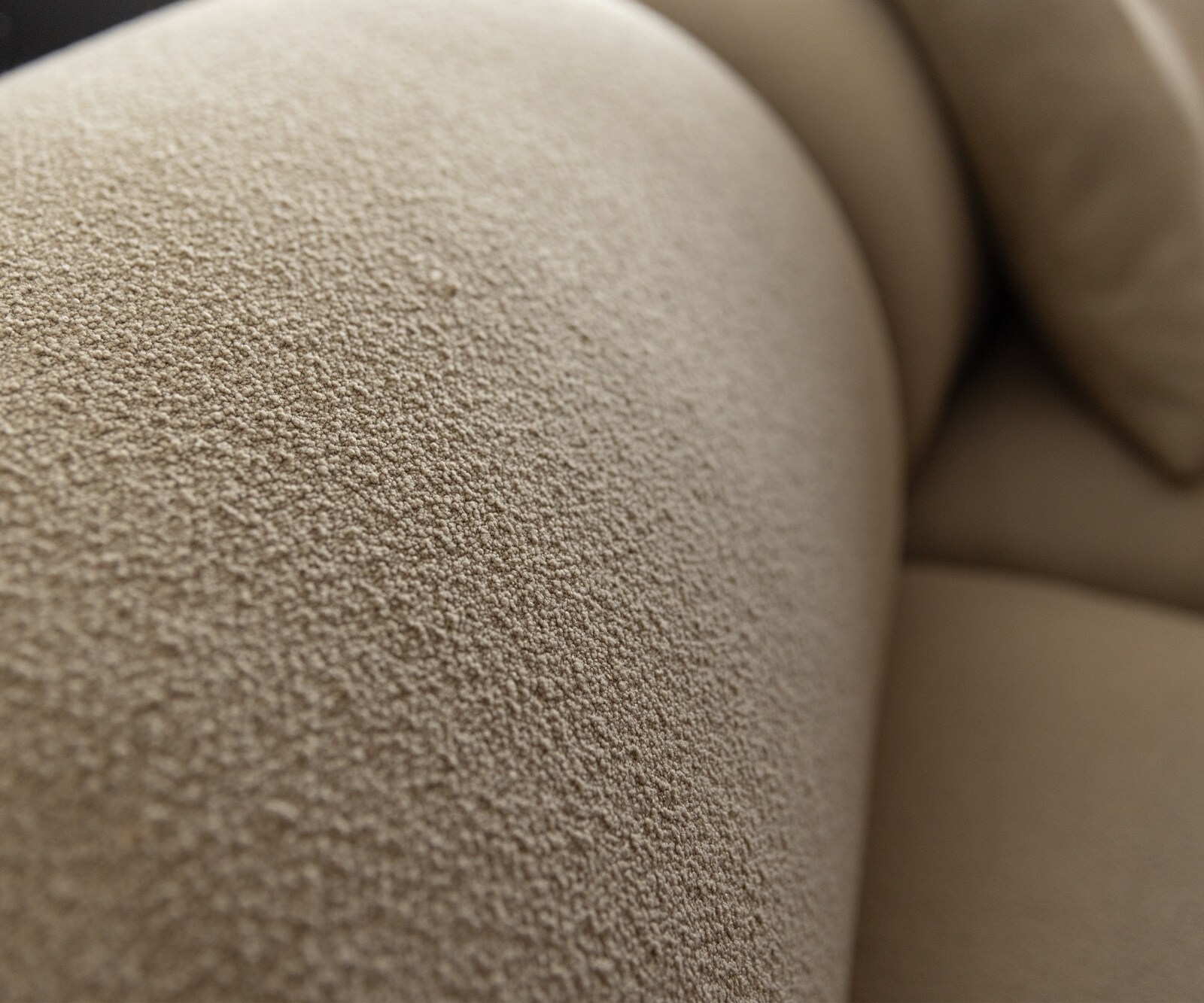Grote sofa Lunna 360x175 cm Bouclé natuur 2 kussens 6