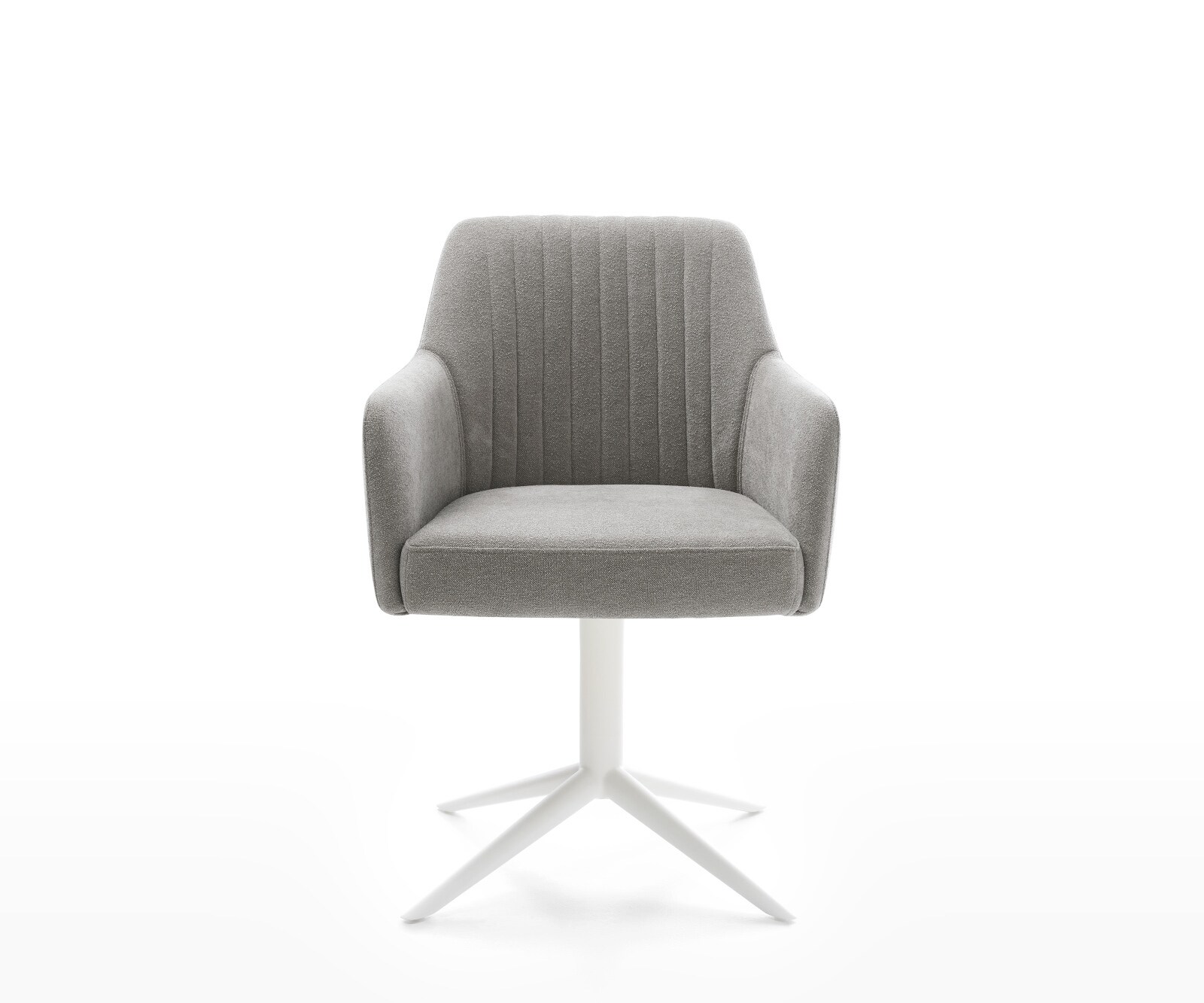 Draaistoel Greg-Flex zachte stof met structuur grijs kruispoot wit 360° draaibaar rocker-functie pocketveer kern 2