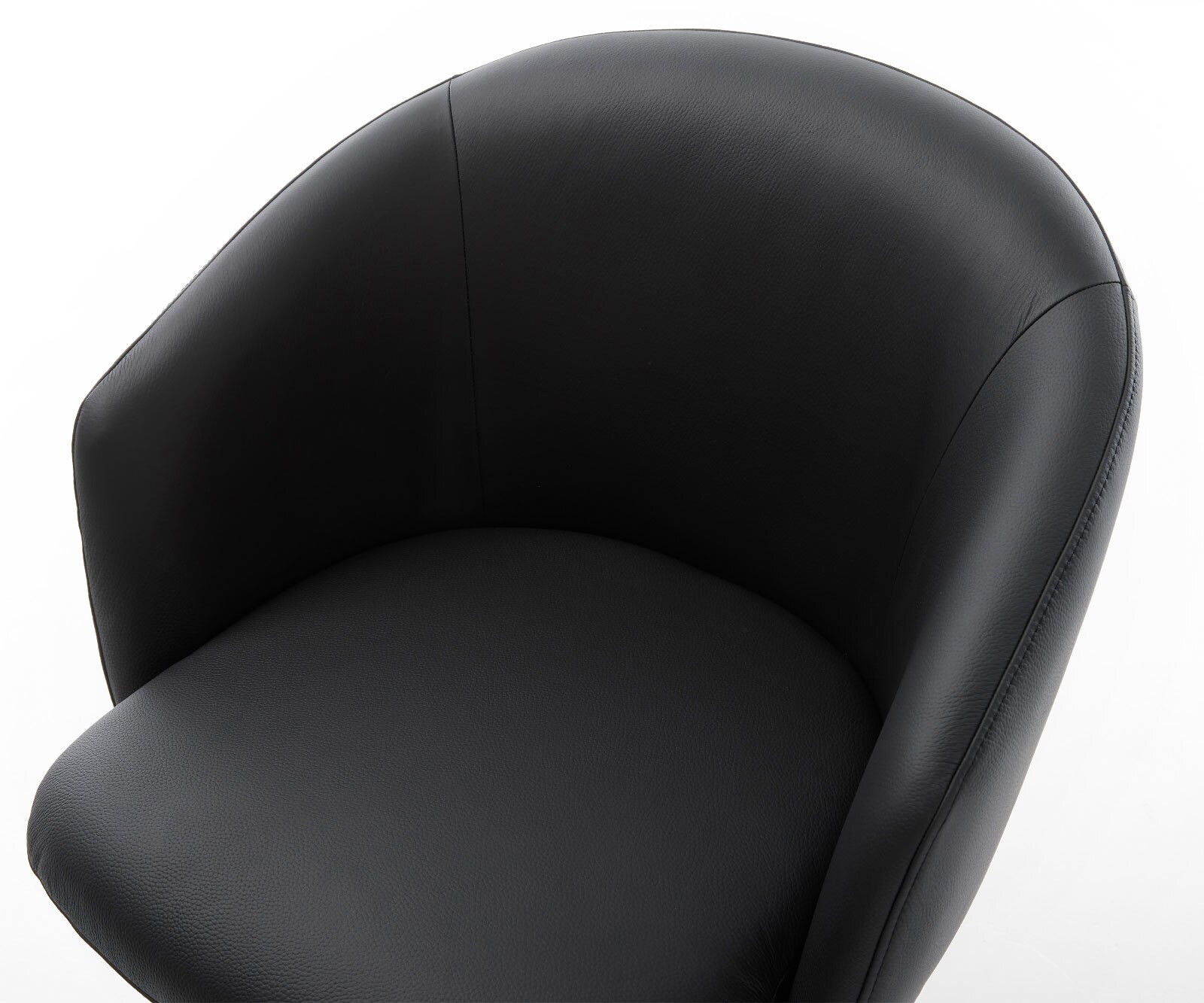 Draaistoel Caja-Flex met armleuning echt leer zwart kruispoot roestvrij staal 360° draaibaar pocketveer kern 4