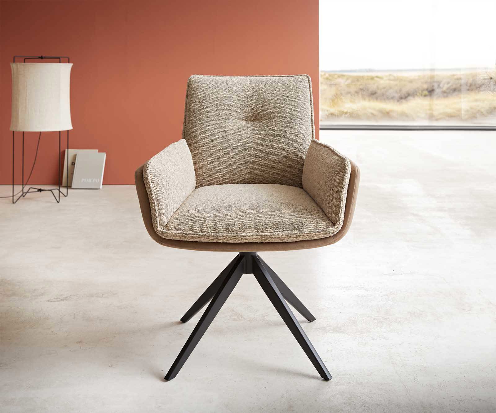 Draaistoel Nela-Flex materiaalmix mud kruisframe breed zwart 360° draaibaar 1 Draaistoel Nela-Flex materiaalmix mud kruisframe breed zwart 360° draaibaar 1