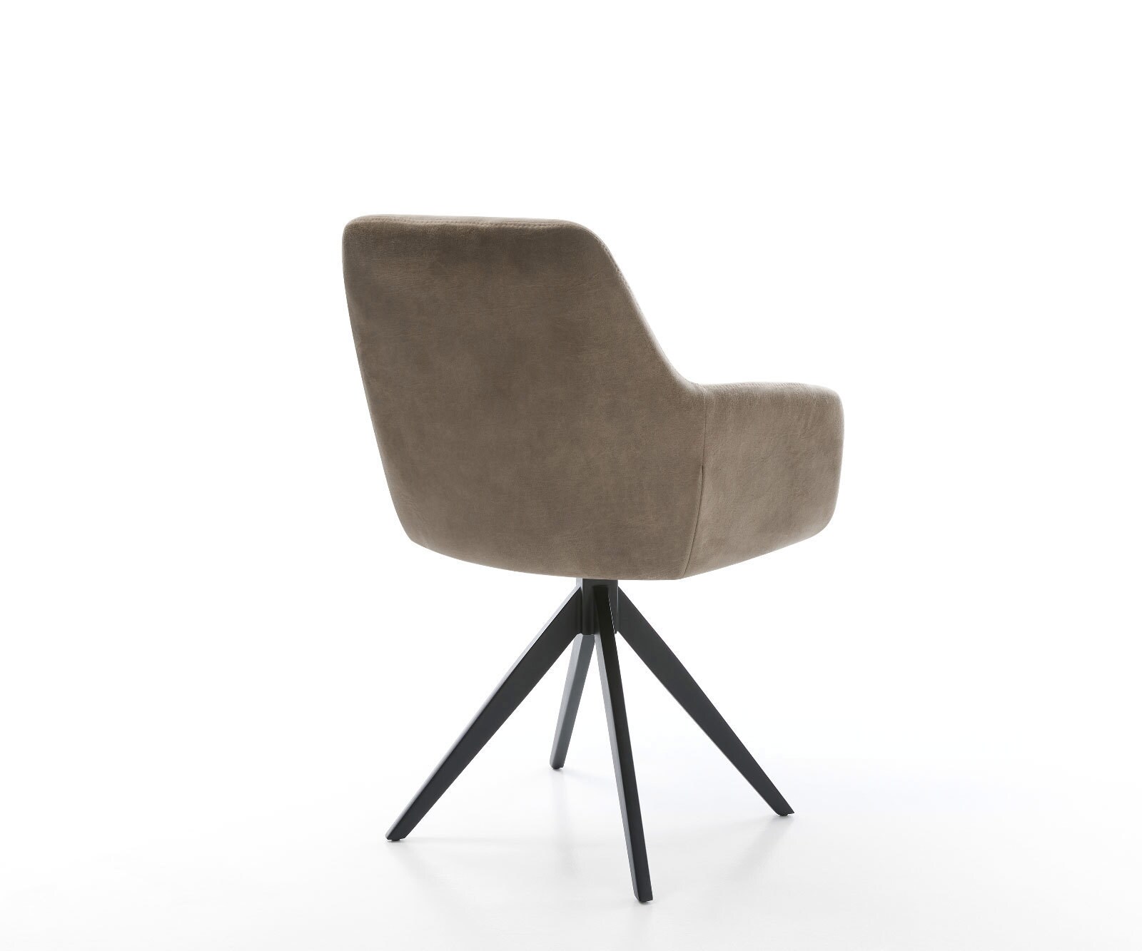 Eetkamerstoel Pejo-Flex microvelours taupe vintage kruisframe hoekig zwart pocketveer kern 4