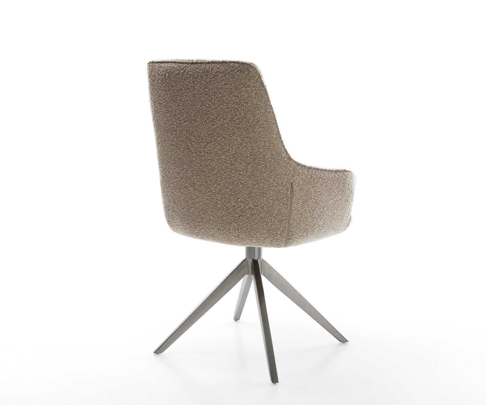 Draaistoel Zelia-Flex met armleuning bouclé mud kruisframe breed grafiet 360° draaibaar rocker-functie pocketveer kern 4