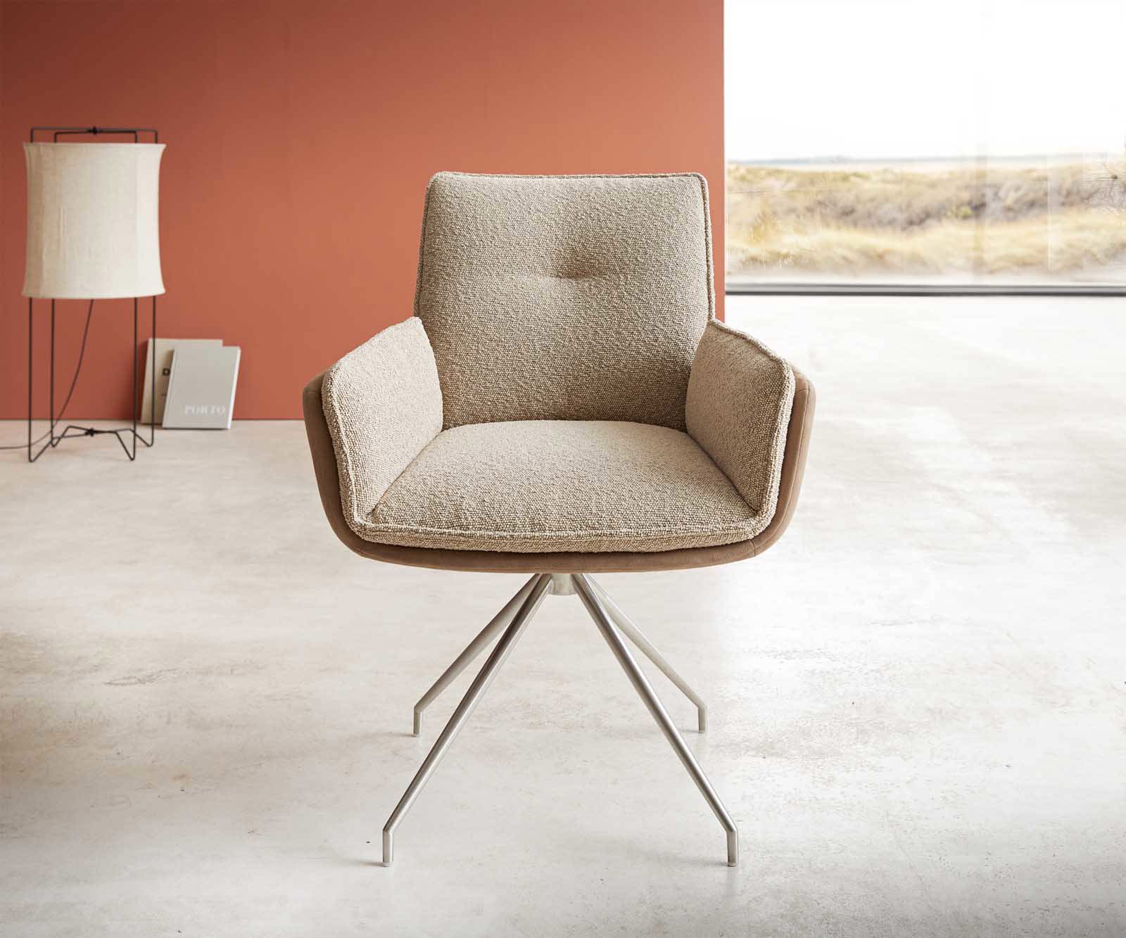 Draaistoel Nela-Flex materiaalmix mud kruisframe conisch roestvrij staal 180° draaibaar 1 Draaistoel Nela-Flex materiaalmix mud kruisframe conisch roestvrij staal 180° draaibaar 1