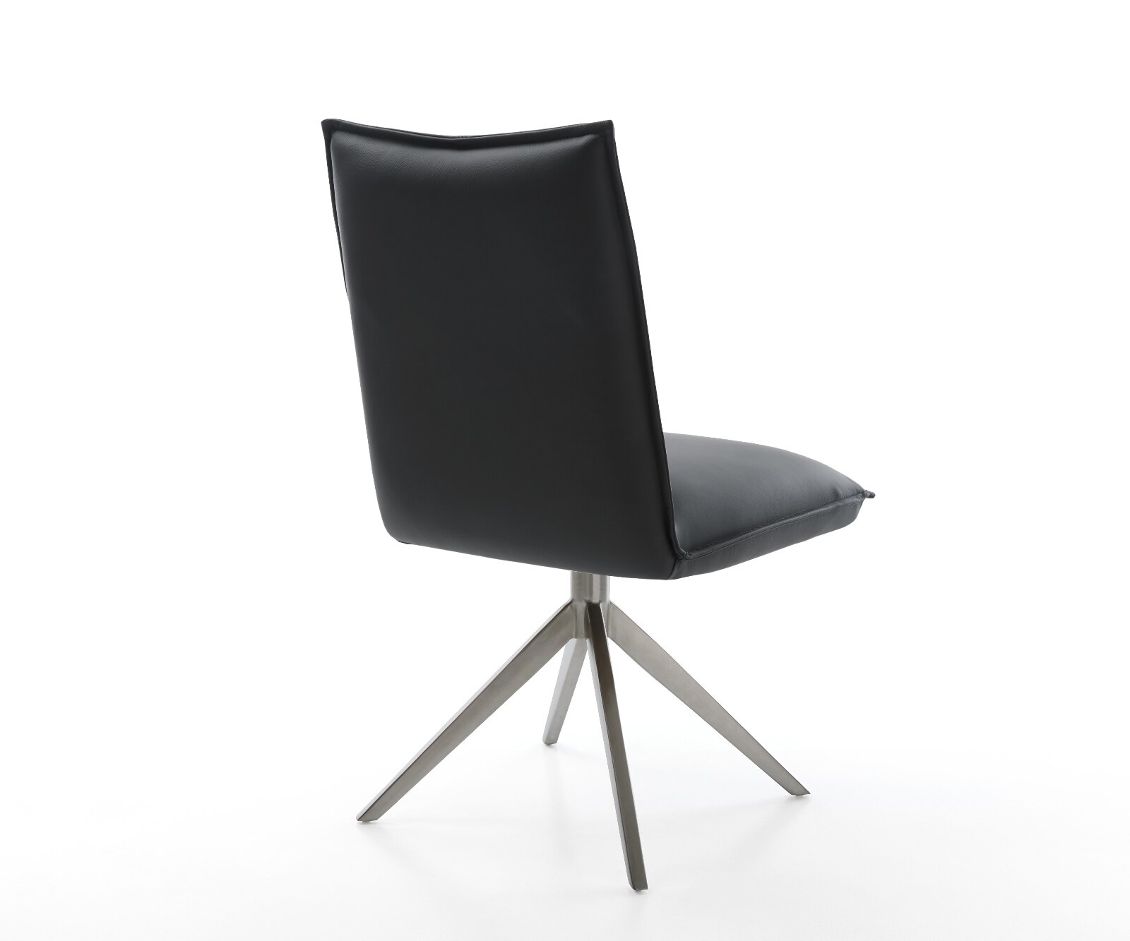 Draaistoel Lelio-Flex echt leer zwart kruisframe breed grafiet 360° draaibaar rocker-functie pocketveer kern 5